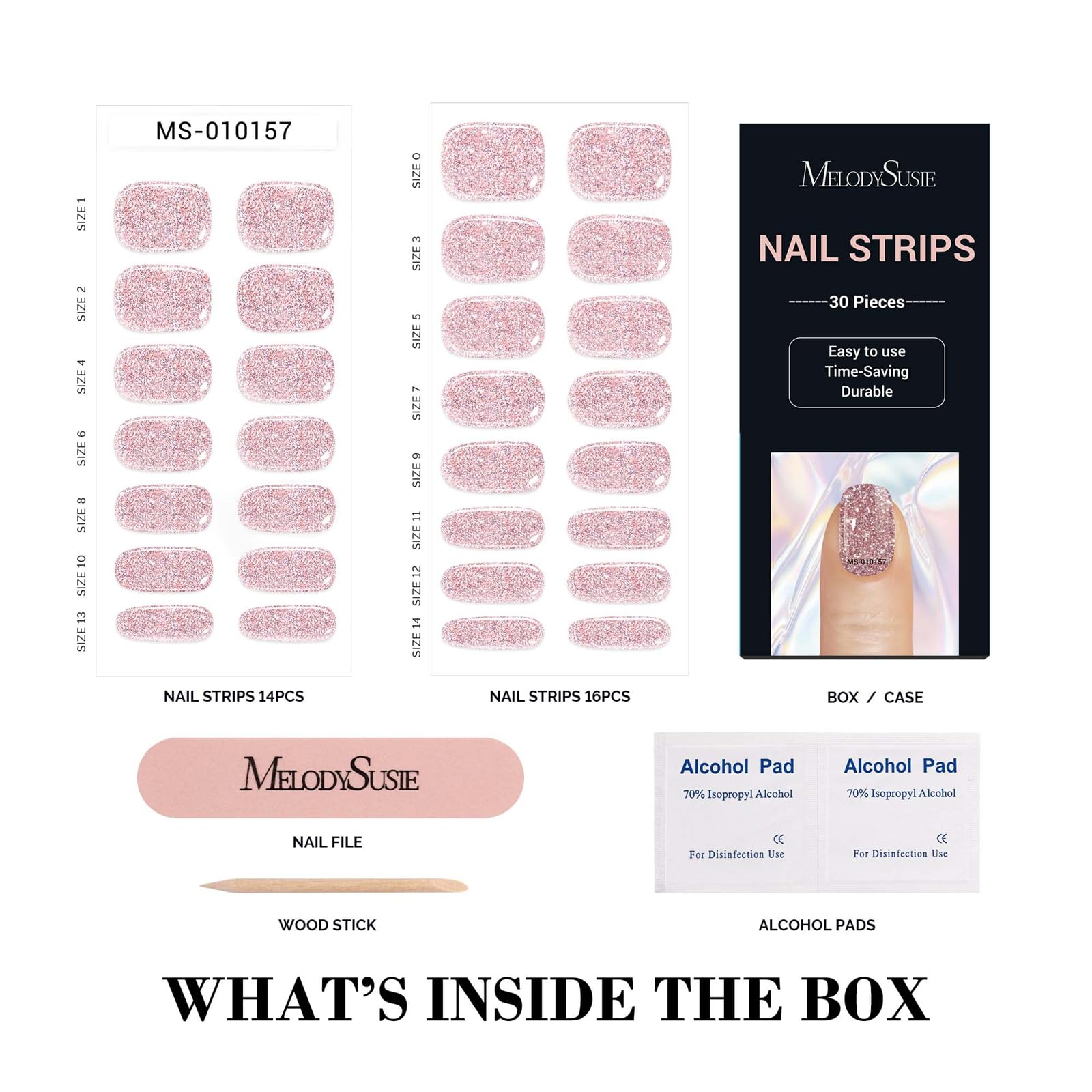 Melodysusie Semi Cured Gel Nail Strips (Incredibly Pink Shine)- Works With Nail Lamp, Salon-Quality, Long Lasting, Easy To Apply