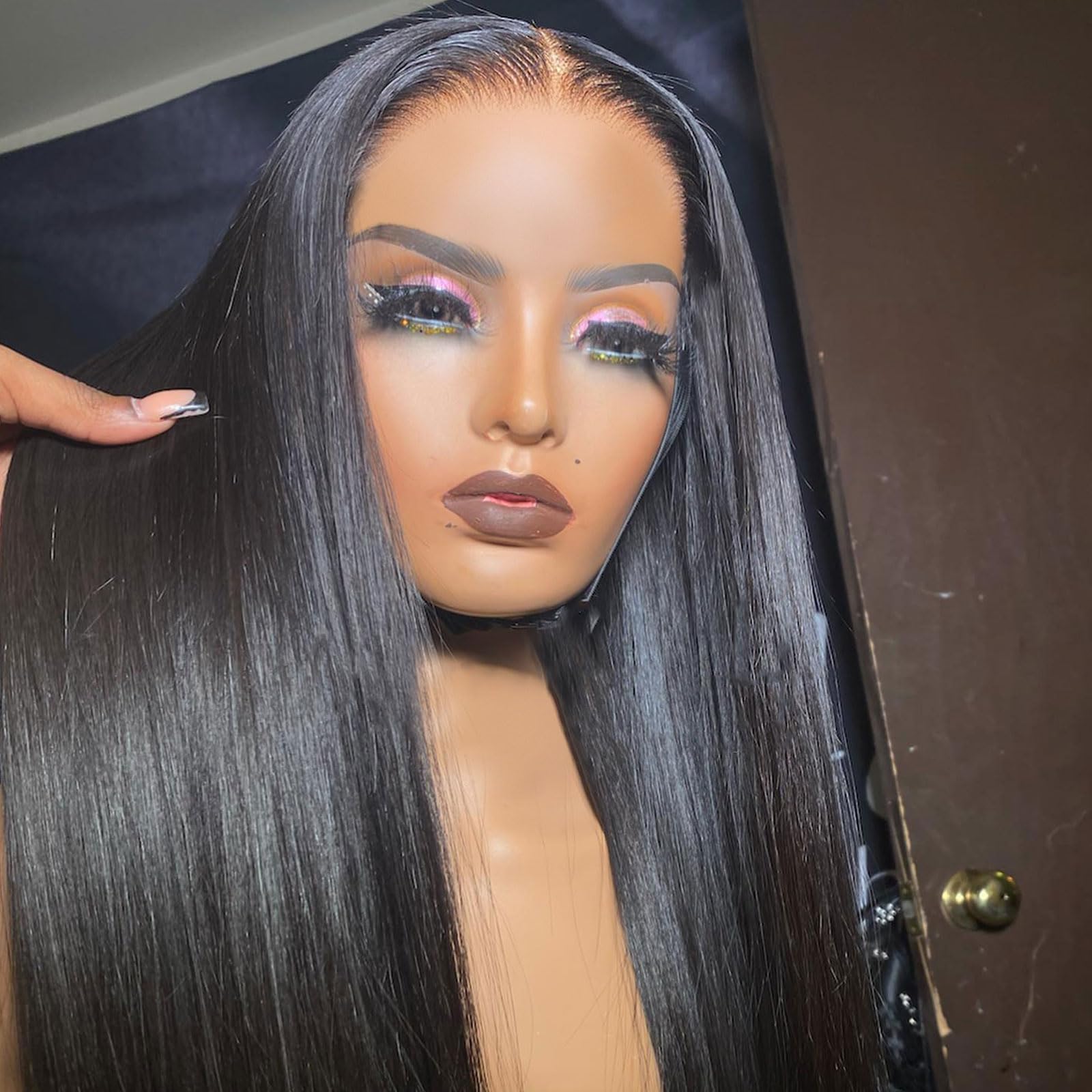BEEOS 5x5 Wear and Go SKINLKE Real HD Lace Closure Wig, Pre-Everything 180% Density Straight Human Hair Wigs Pre-cut Lace Pre-Pl