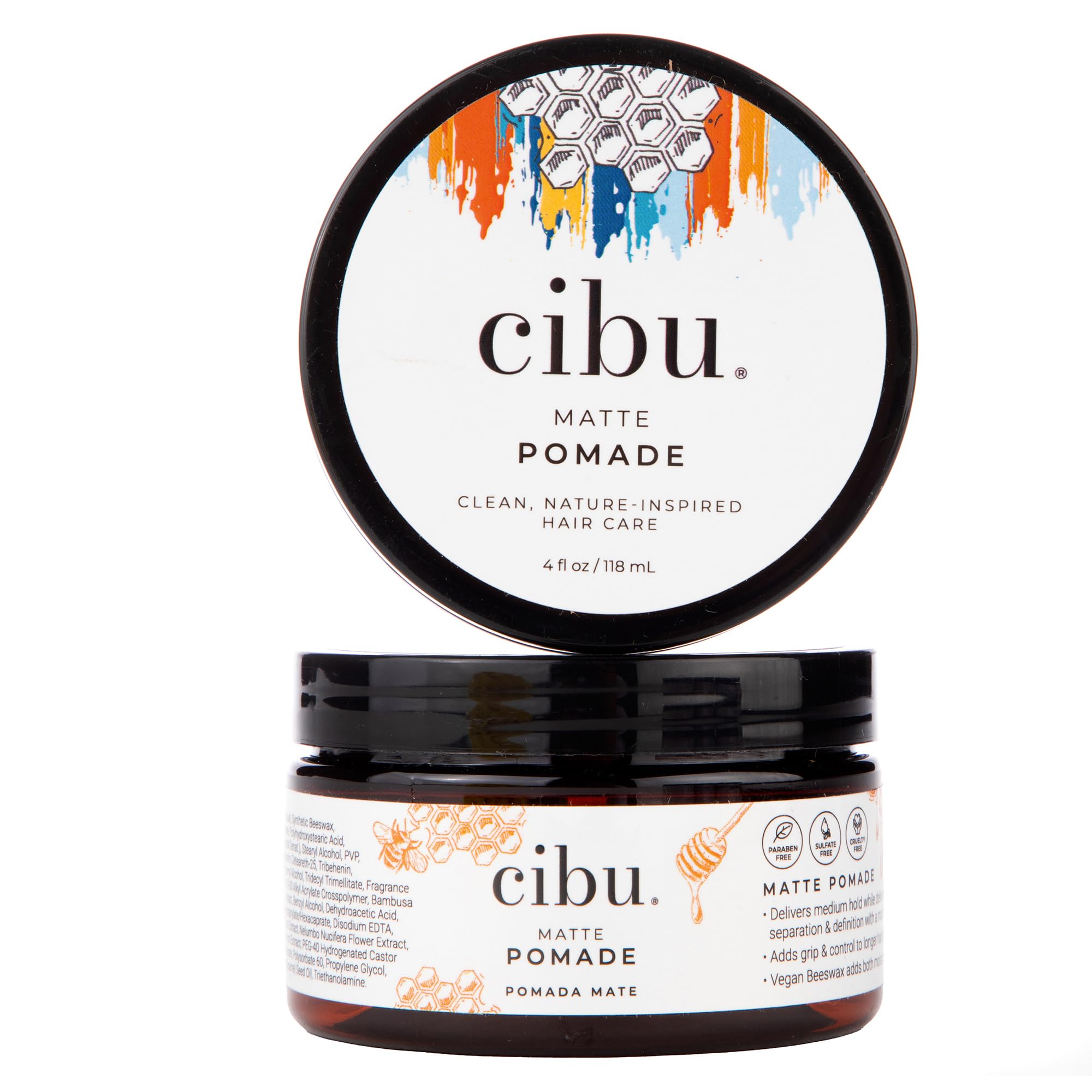 CIBU Matte Pomade  Nutrient Rich Hair Pomade for Men and Women  Long Lasting Hold Women and Mens Hair Products  Beeswax Firm 
