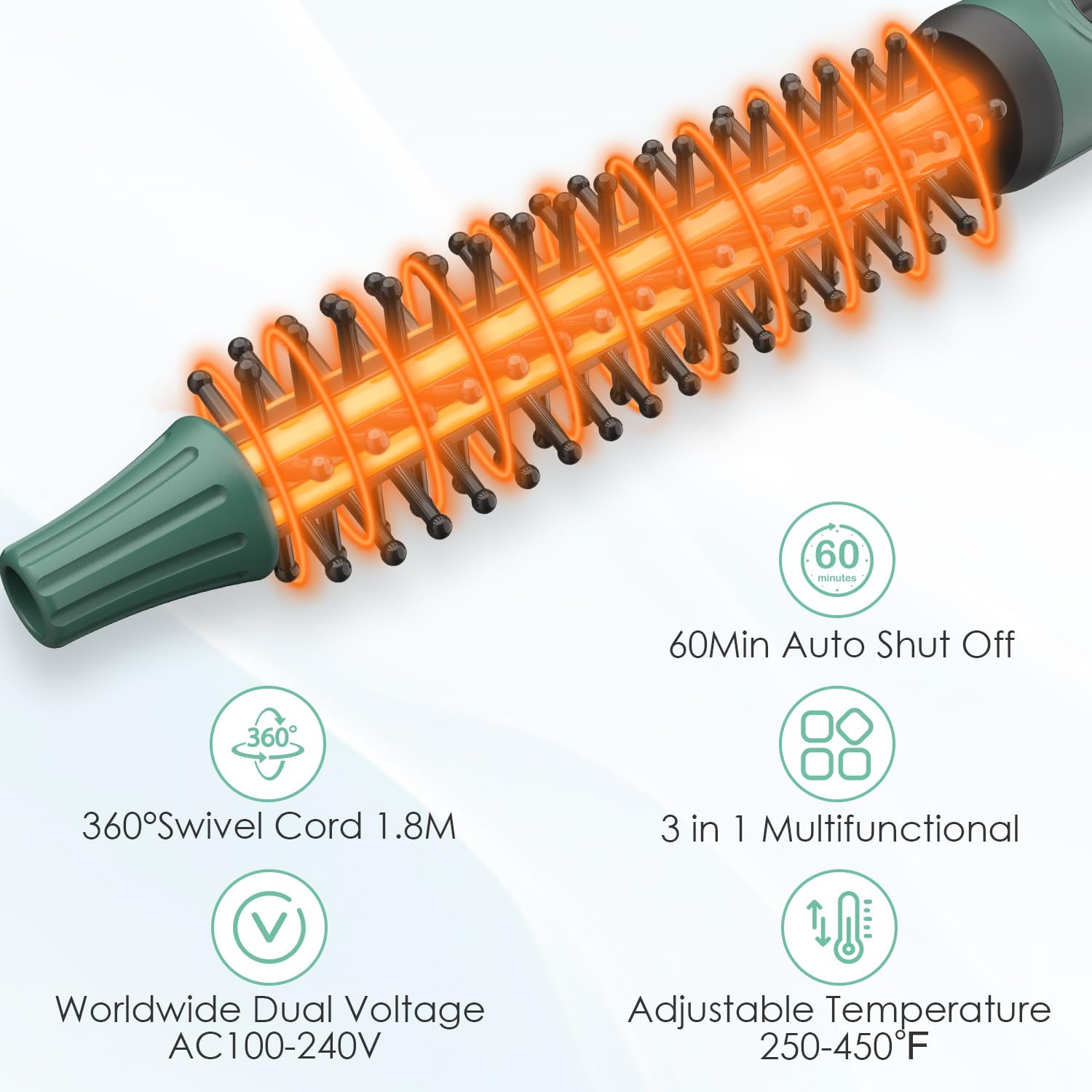 Bangmeng Mini Thermal Round Brush, 0.35 Inch Barrel Volume Heat Styling Brush For Men And Women Short Thin Curly Straight Hair,
