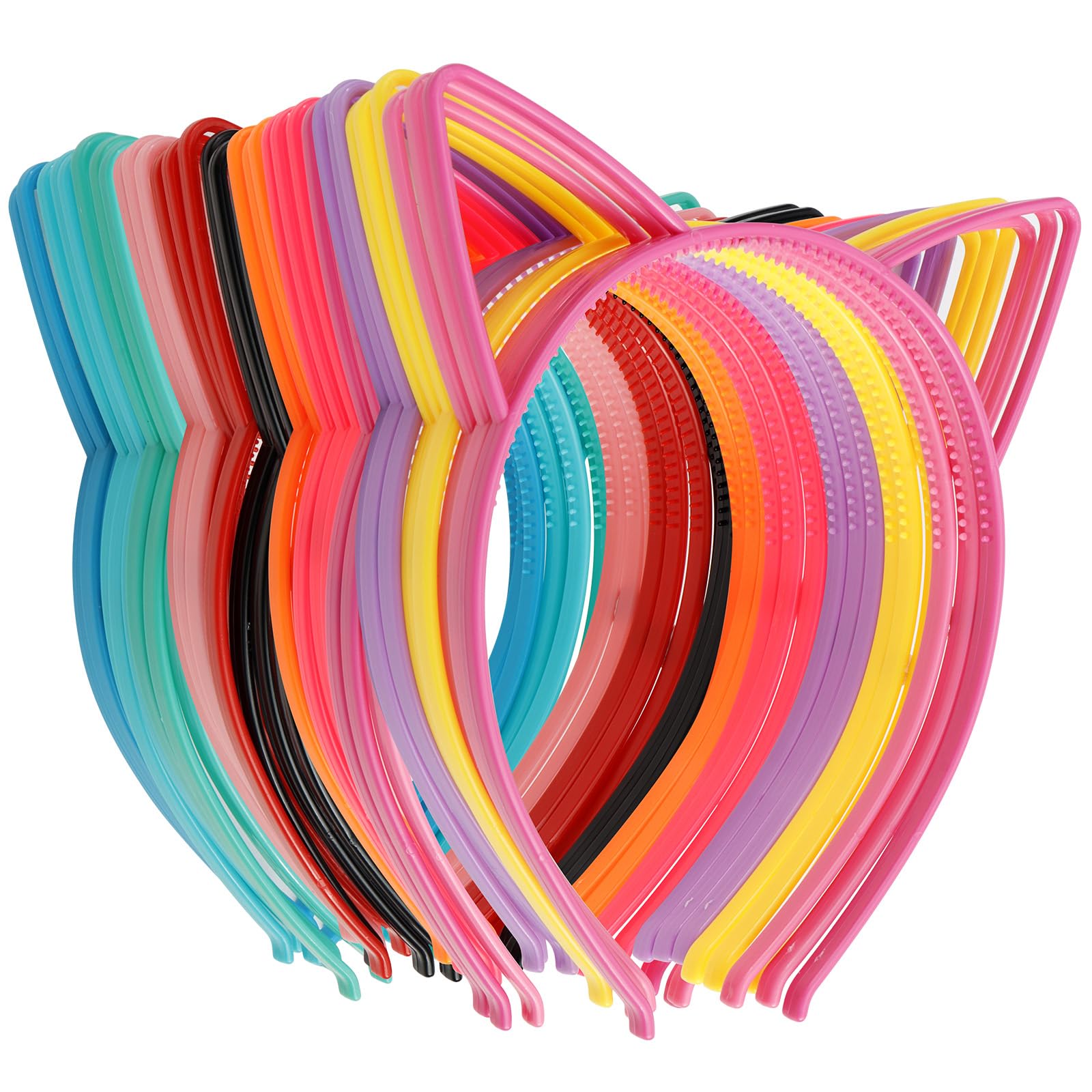 COCIDE 36Pcs Cat Ears Headbands Plastic Taylor Party Decorations Kitty Headbands for Girls Gabby Party Favors Birthday Supplies 
