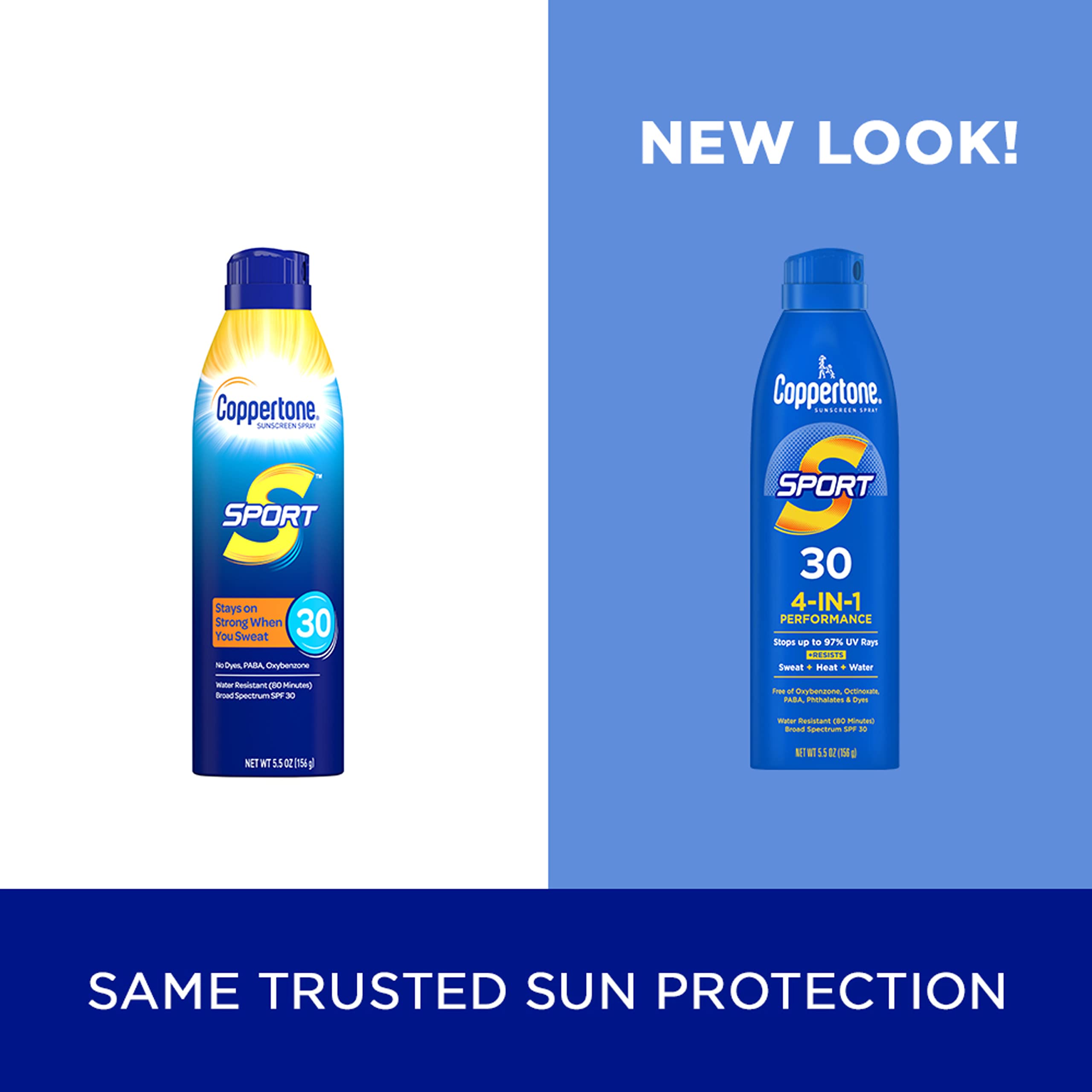Coppertone Sport Sunscreen Spray Spf 30, Water Resistant Spray Sunscreen, Broad Spectrum Spf 30 Sunscreen Pack, 5.5 Oz Spray, Pa