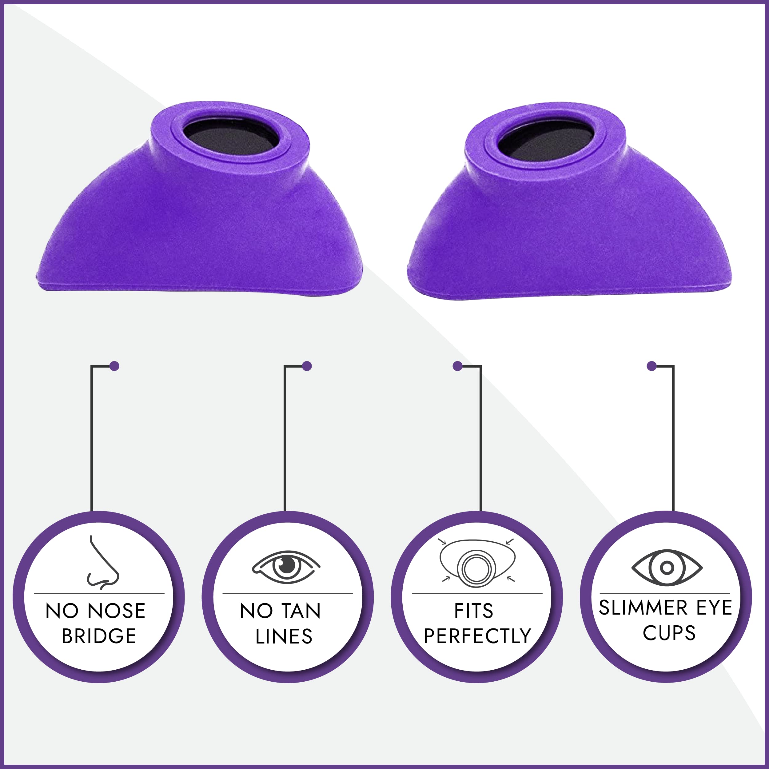 Super Sunnies Slim Flex UV Eye Protection, FDA Compliant Individual Tanning Goggles Eyeshields (Purple)