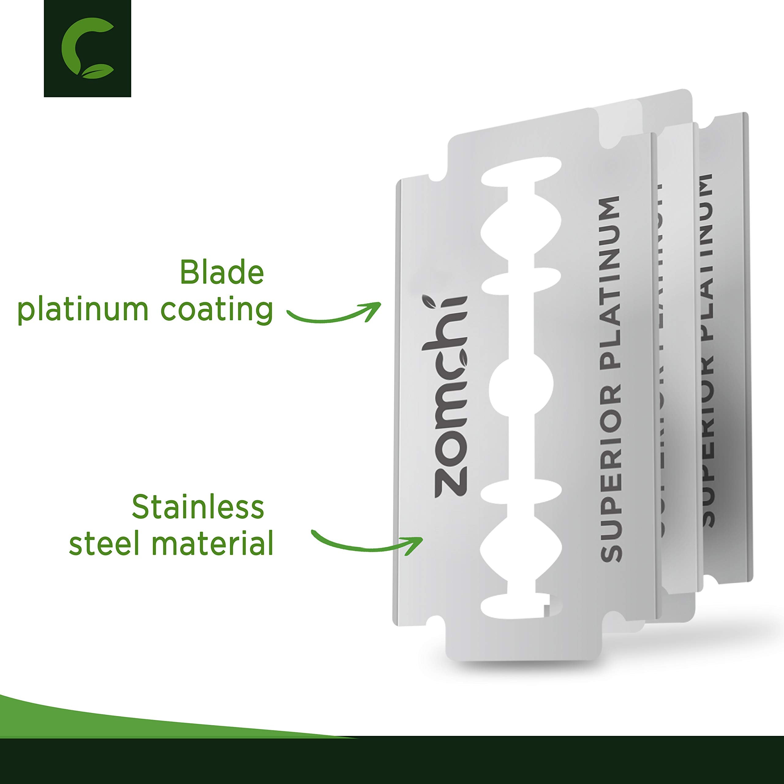 Double Edge Razor Blades, 50 Counts Safety Razor Blades For Shaving, Platinum Stainless Steel Shaving Blades For Men And Women,