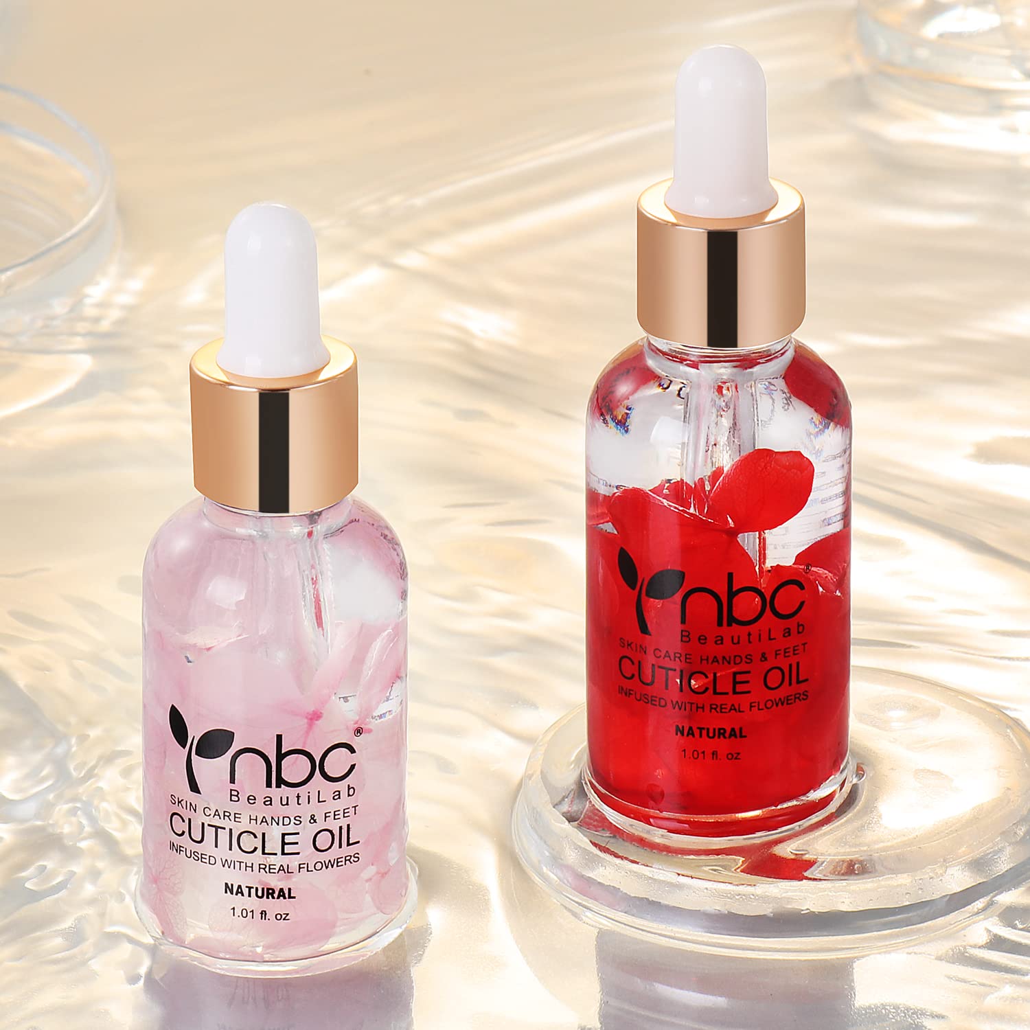 Nbc Beautilab Nail Cuticle Oil, 2Pcs 30Ml Rose & Strawberry Cuticle Oil Set Nail Growth Oil With Vitamin E, Jojoba Oil Natural P