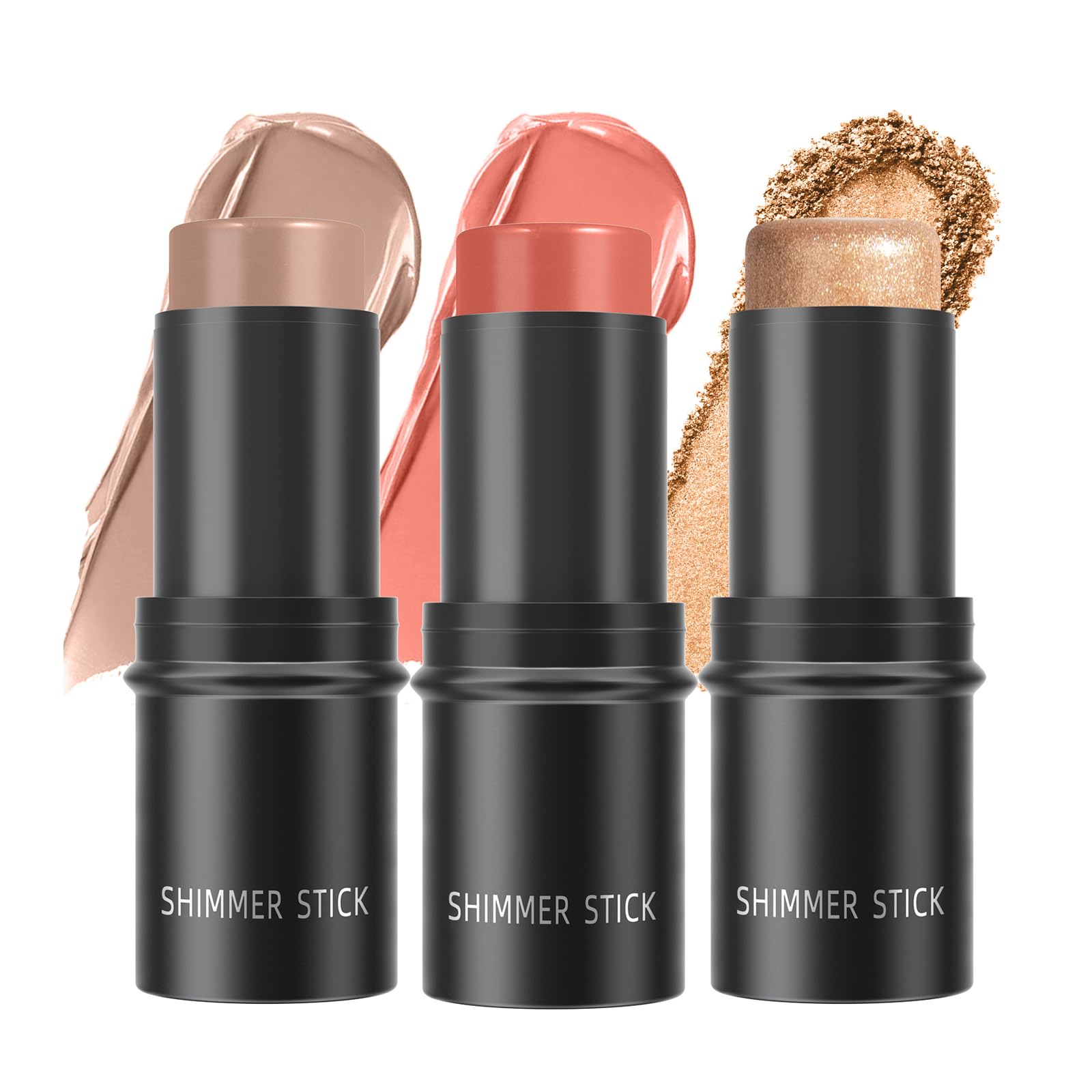Contour Stick Set, Cream Highlighter Blush Sticks for Face Sculpting,#1
