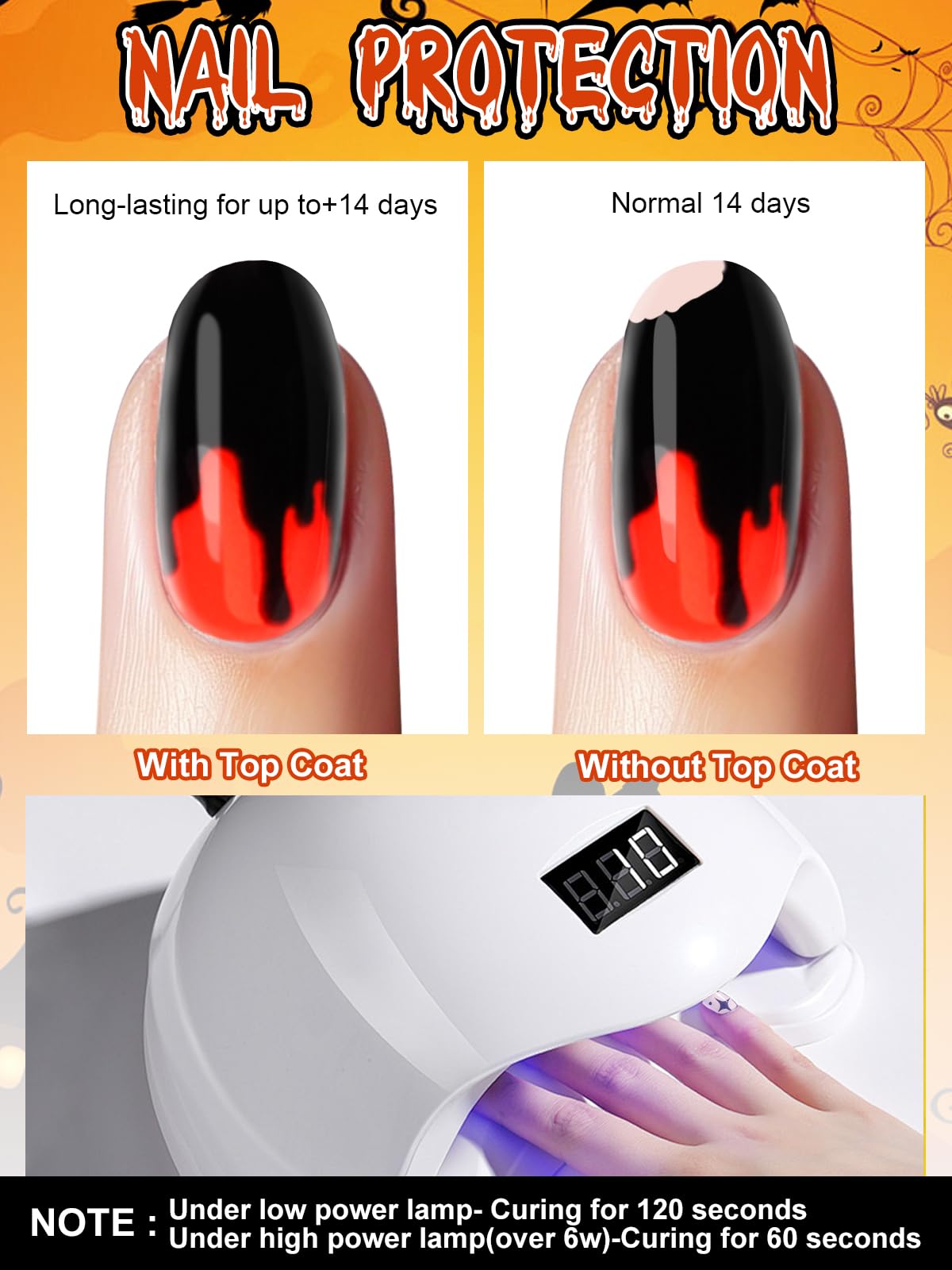 Ebanku 24Pcs Semi-Cured Gel Nail Strips, Halloween Y2K Nail Gel Polish Strips Real Nail Polish Art Stickers Wraps Easy Apply For