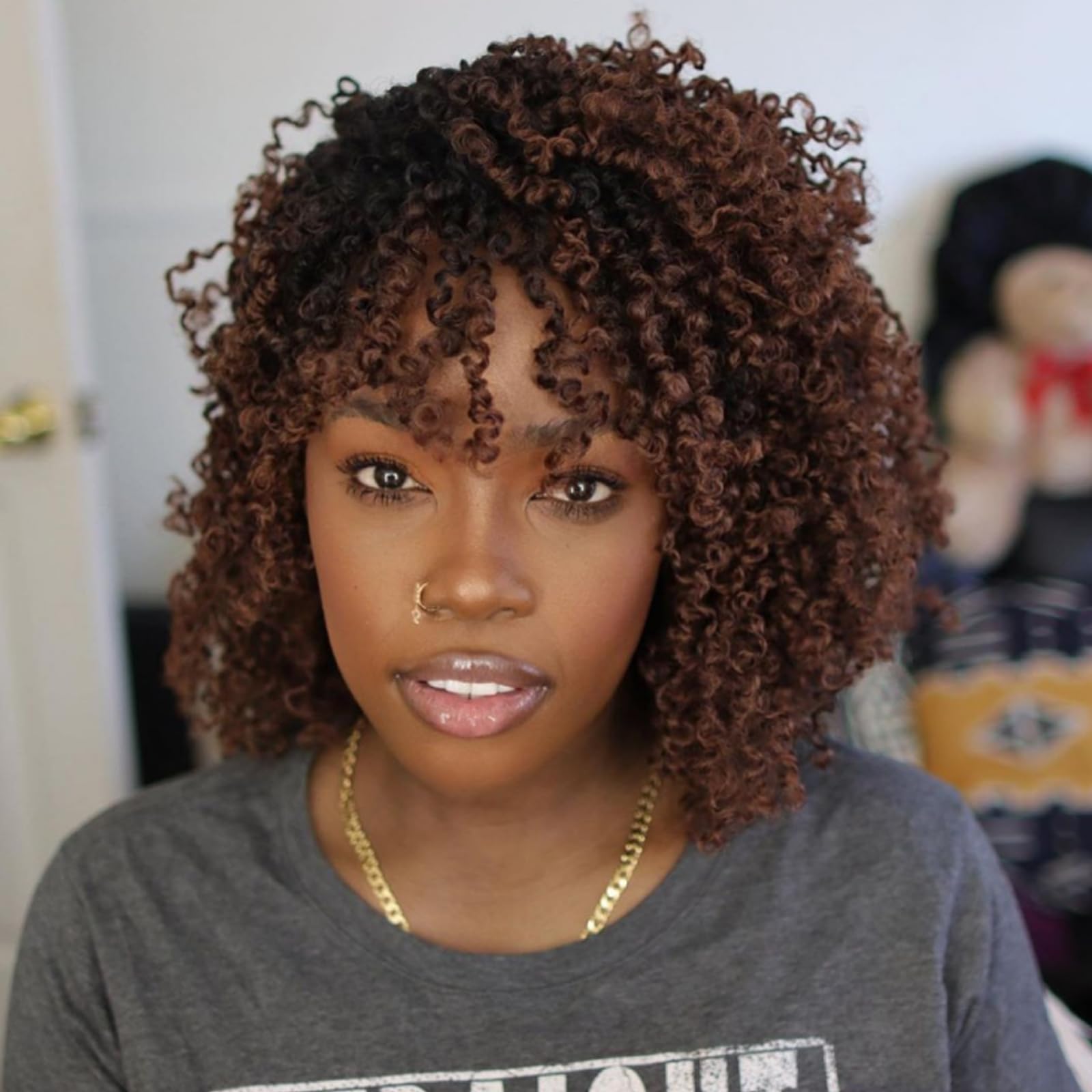 Unionbeauty Pre-looped Yanky Twist Crochet Hair 8Inch 2 Bundles Pre-twisted Short Passion Twist Crochet Hair Micro Spring Twist 