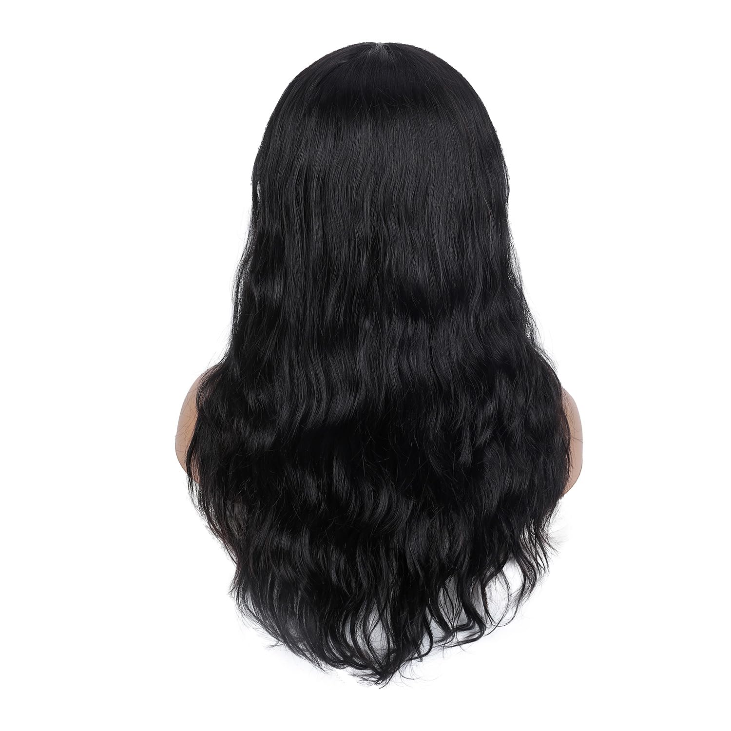 Wiger Human Hair Wavy Wigs For Black Women Natural Wave Wig With Bangs Glueless Loose Curly None Lace Front Wigs Brazilian Virgi