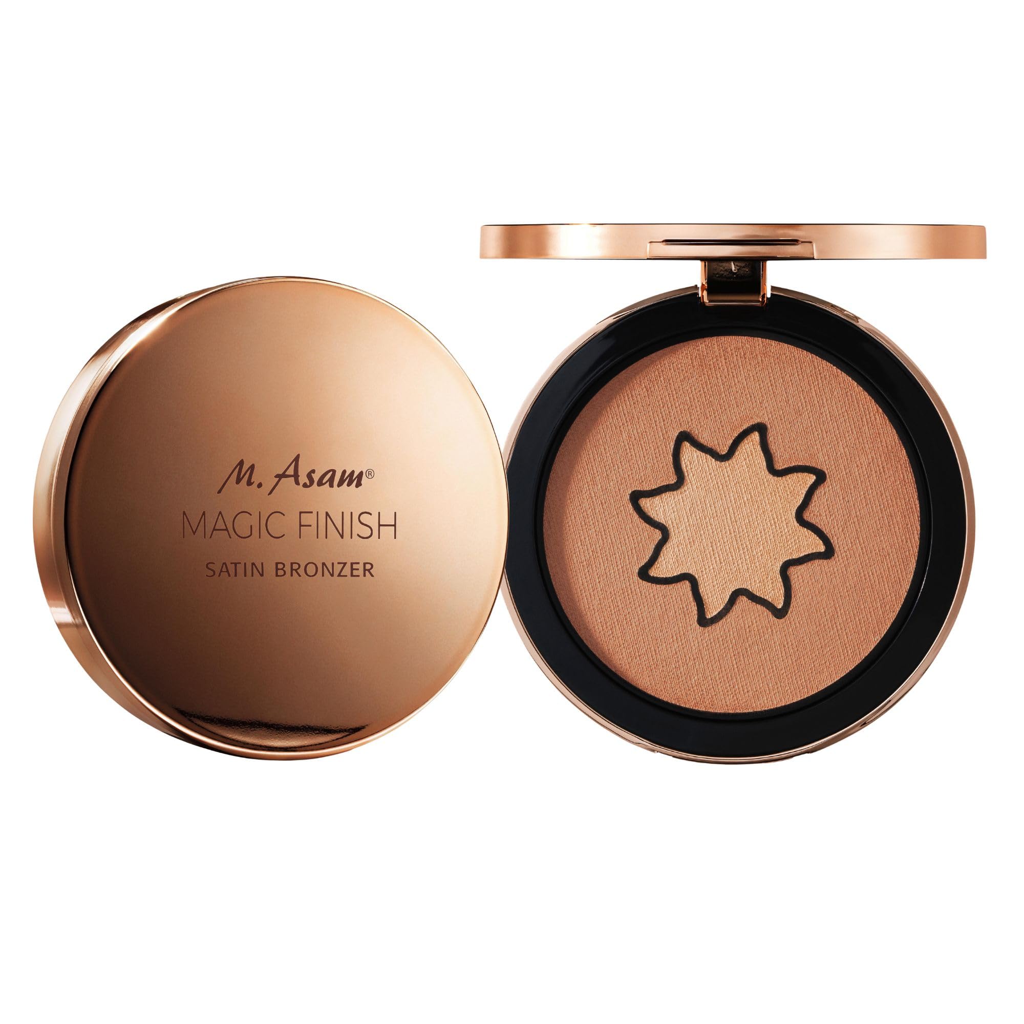 M. Asam MAGIC FINISH Satin Bronzer Gold & Hazel (0.22 oz) - 4-in-1 Bronzer Powder, Satin-Touch Texture, Creamy-Soft with Ultra-F