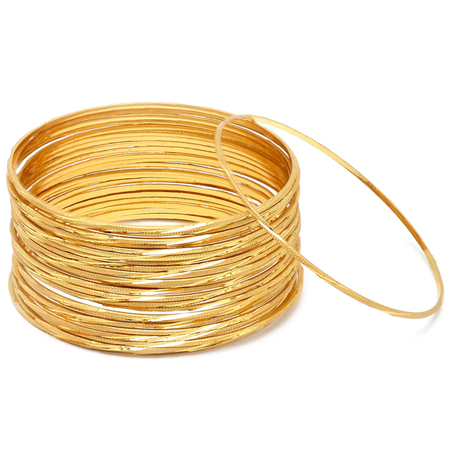 ZENEME Latest One Gram Gold Plated Set of 12 Traditional Bangles for Women and Girls (2.4 Inch)