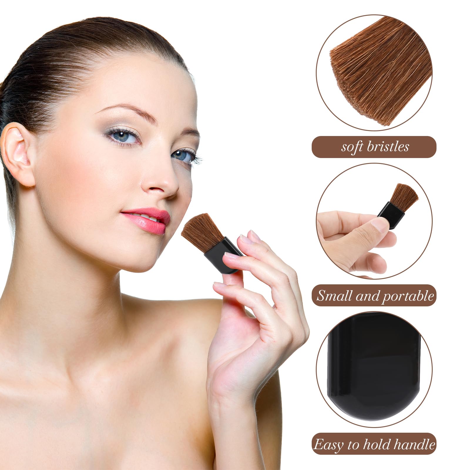 Mozeat Lens 30Pcs Disposable Makeup Brushes Small Brown Cosmetic Tools for Liquid, Cream & Powder - Model 550667_1-602