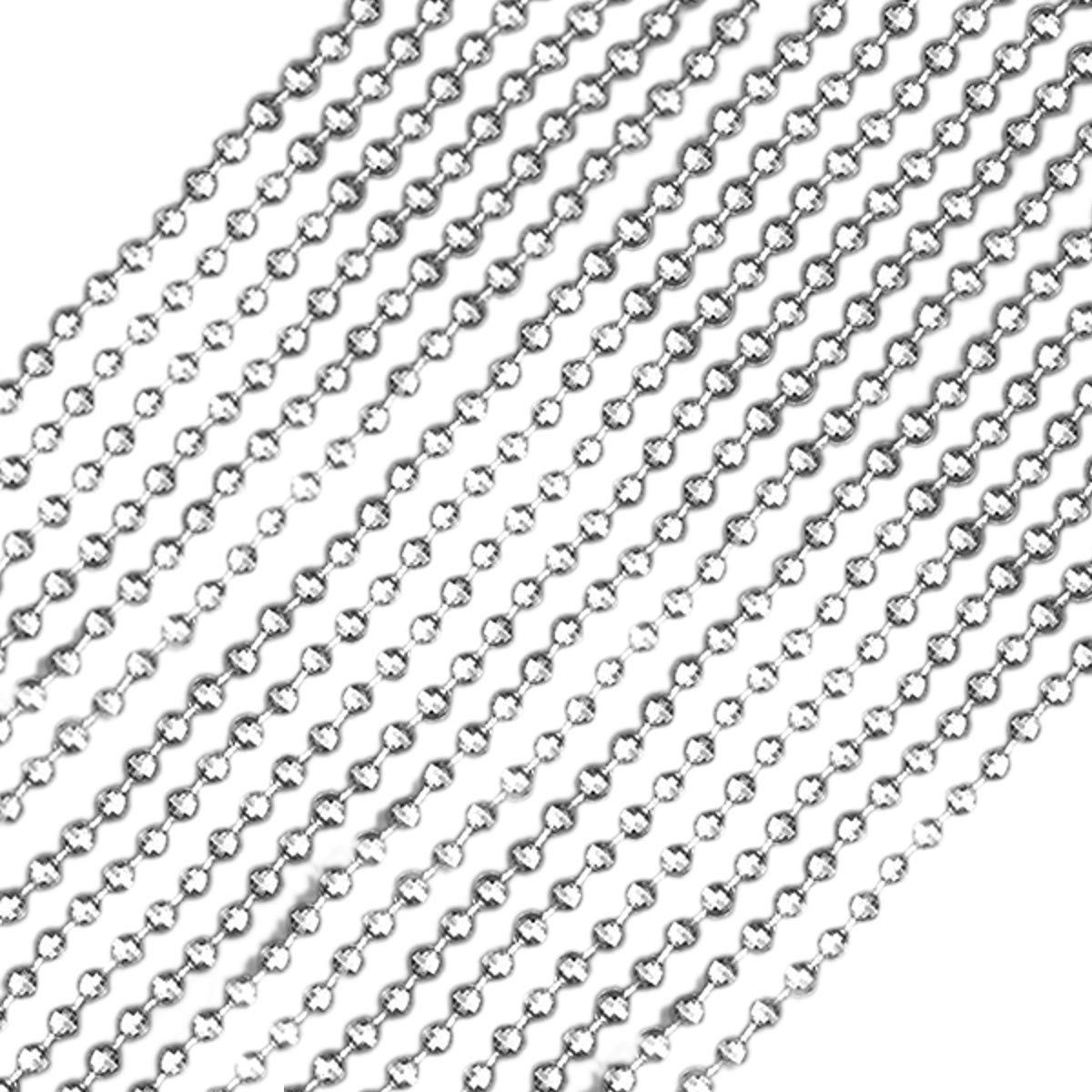 blinkee Round Disco Bead Necklace Pack of 12 Silver