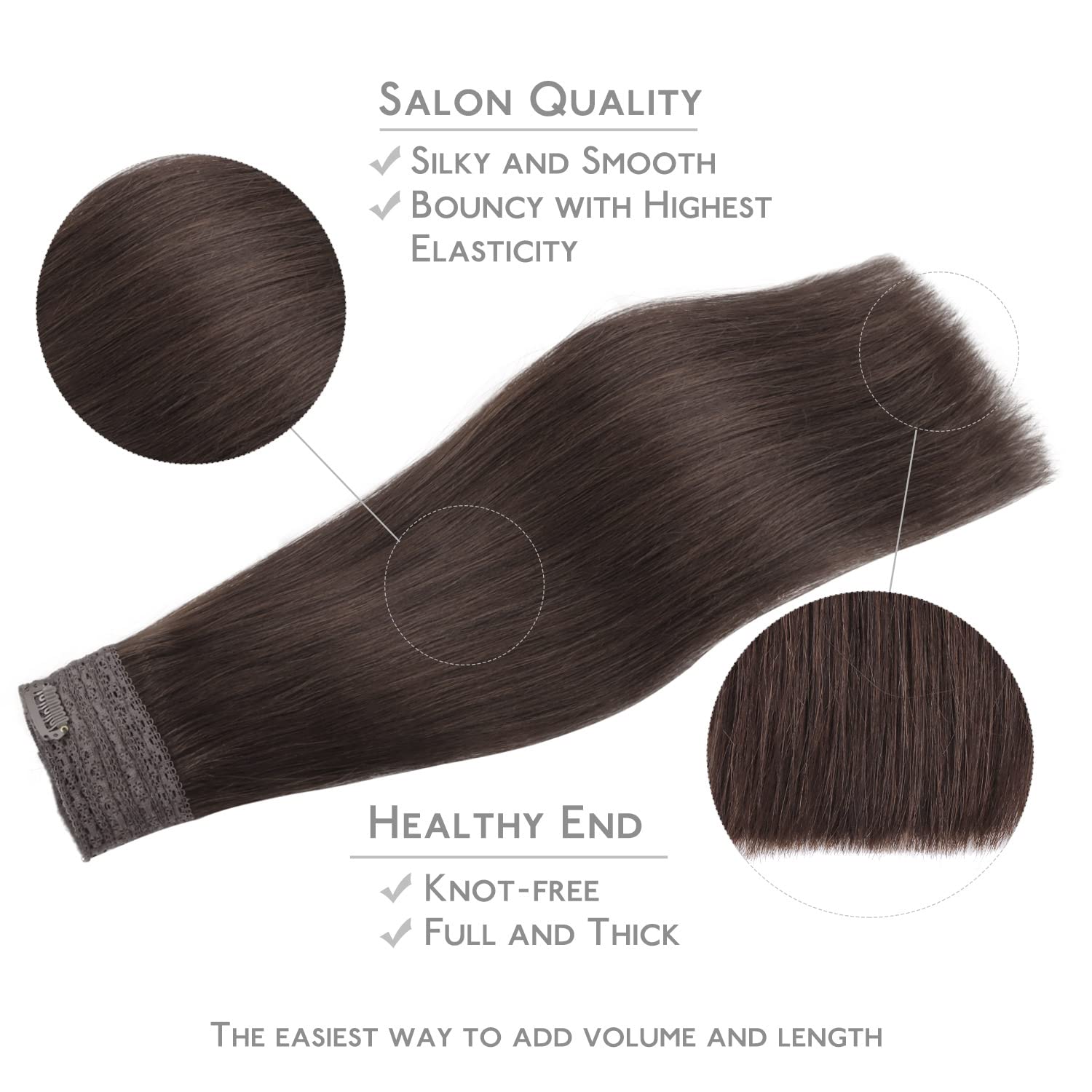 Wennalife Wire Hair Extensions (Increase 50% Lifespan) Real Human Hair 12 Inch 70G Light Dark Brown Remy Wire Hair Extensions In