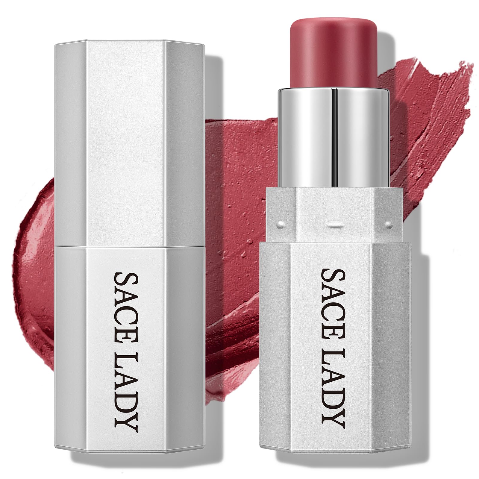 SACE LADY Blush Stick for Cheeks, Cream Blush Makeup Easy to Blend & Long Lasting, Smooth Natural Make Up for Face Eyes Lips (03