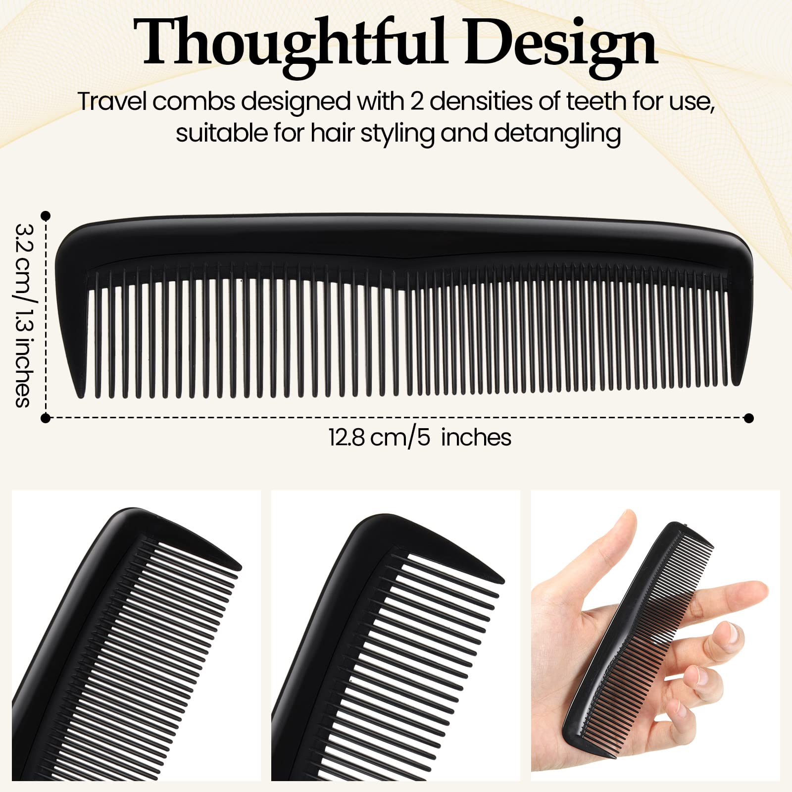 150 Pieces Hair Combs Bulk Styling Comb Pocket Hair Combs Set Small Plastic Comb Travel Comb 5 Inch Black Comb Fine Dressing Com