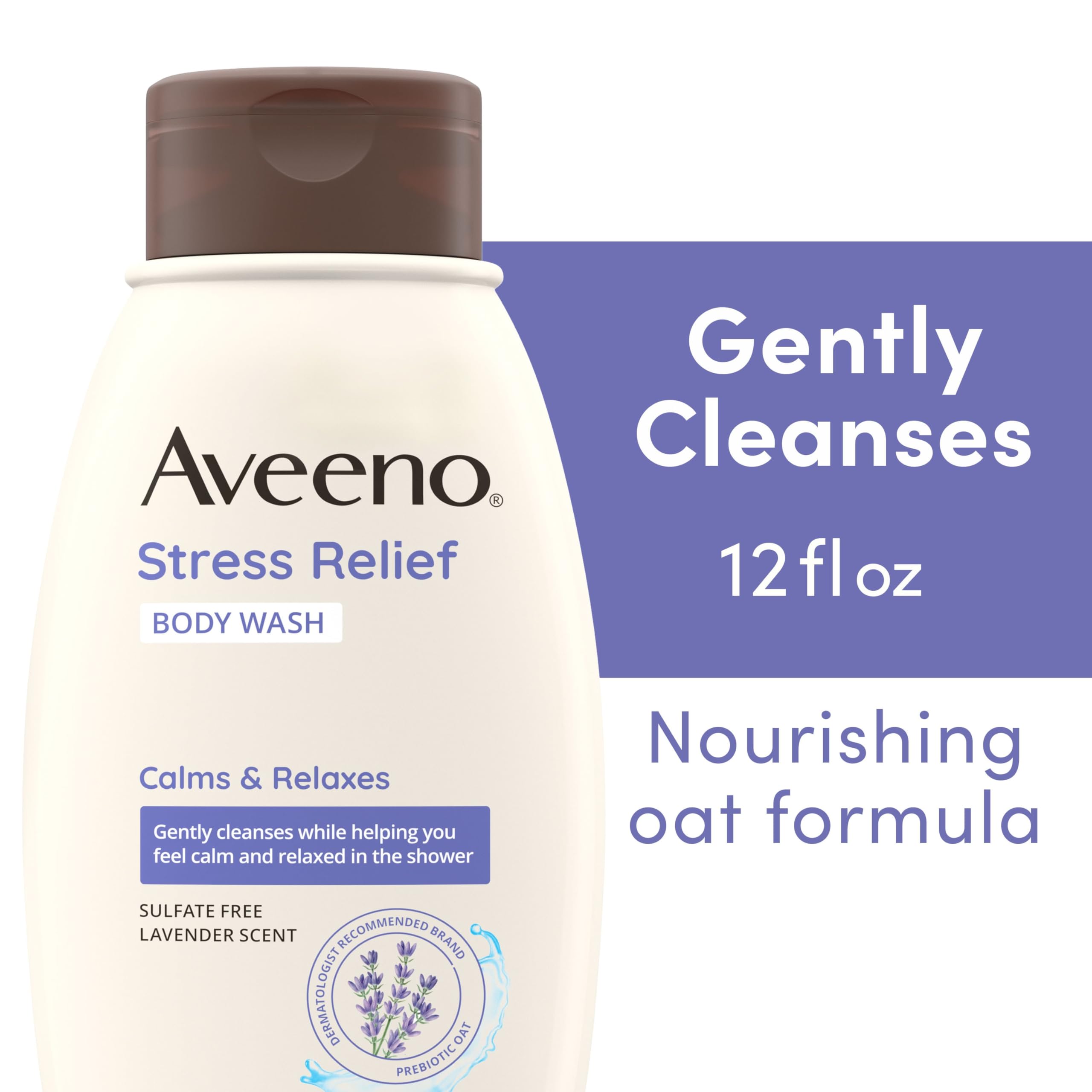 Aveeno Stress Relief Gift Set, Skincare Set For Sensitive Skin With Soothing Body Wash & Moisturizing Body Lotion, Plus, Skin Re