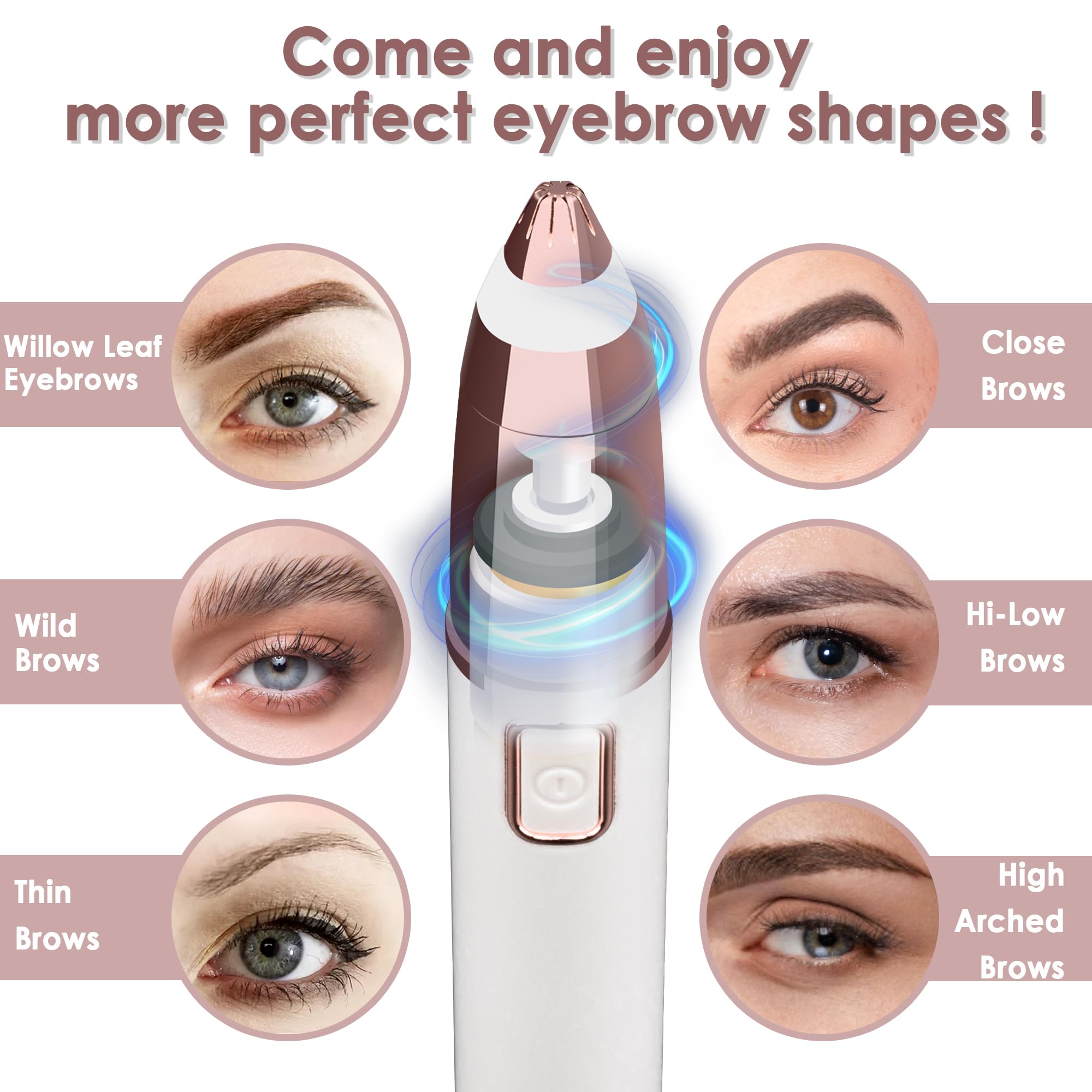 Gurelax Eyebrow Trimmer For Women,Electric Eyebrow Hair Remover, Painless Brow Razor Shaper With Led Light, Usb Rechargeable, Ey