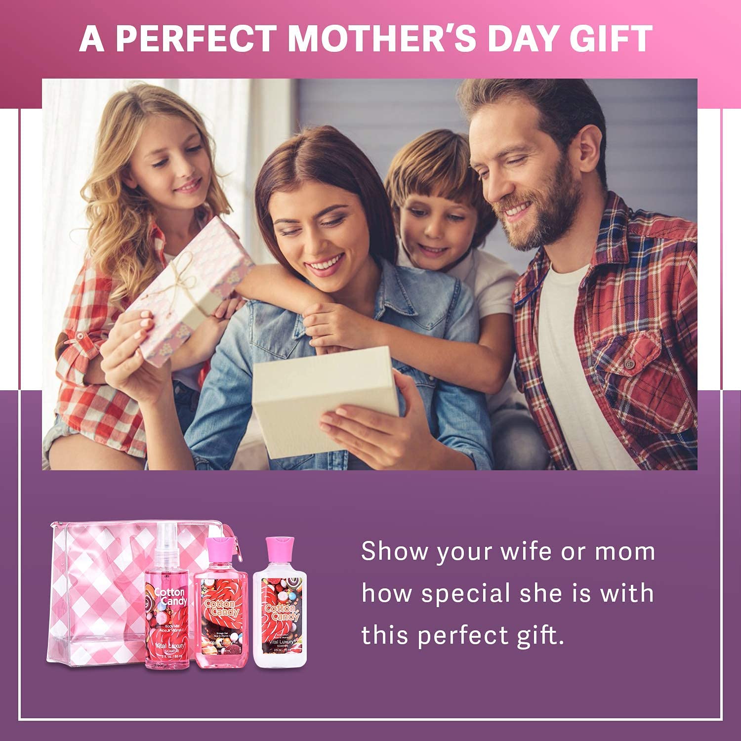 Vital Luxury Bath & Body Care Travel Set, Home Spa Gift Set Includes Body Lotion, Shower Gel, And Fragrance Mist, Personal Body