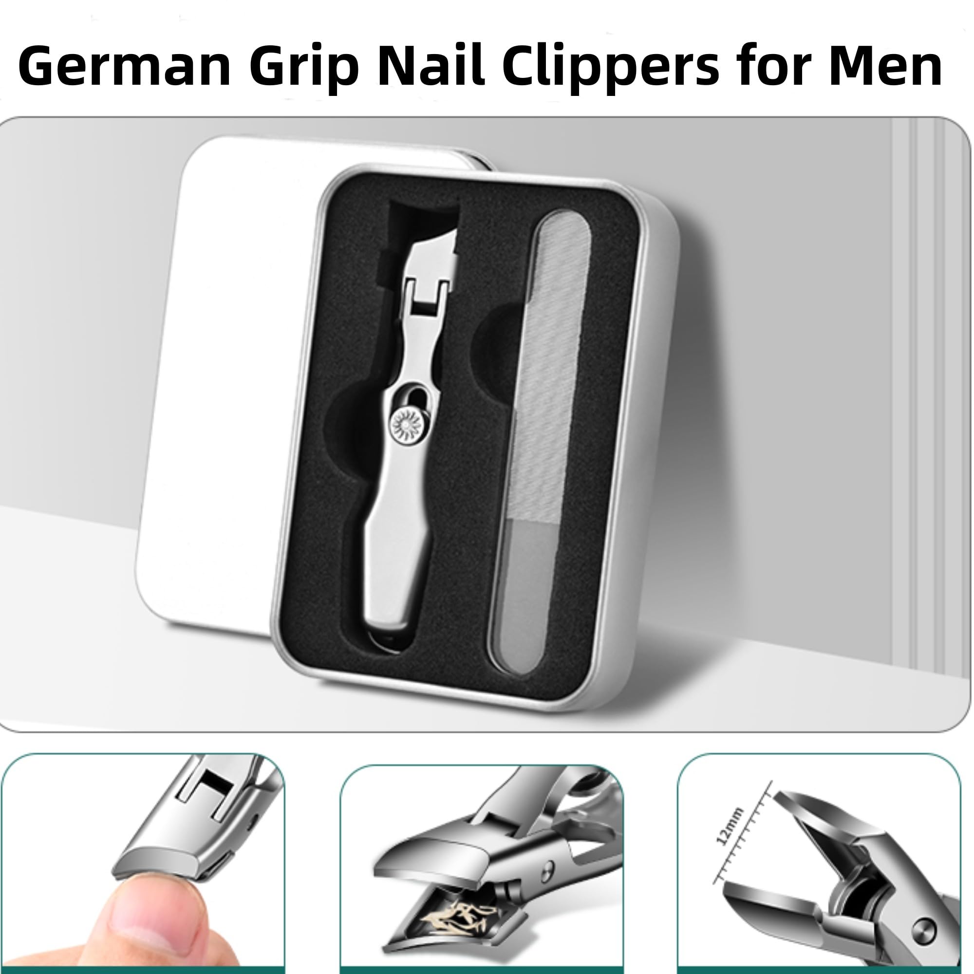 Lux German Grip Nail Clippers For Men, 2025 New Portable Ultra Sharp Nail Clippers, German Professional Nail Extra Large Heavy D