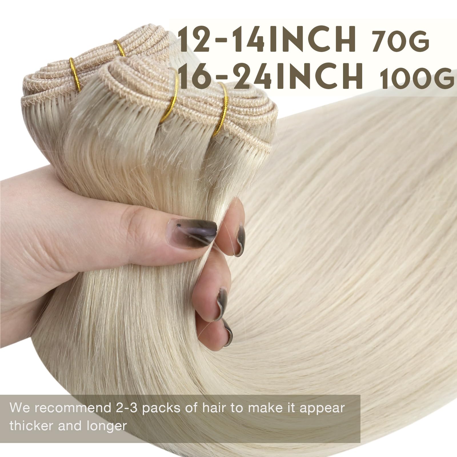 Sunny Blonde Weft Hair Extensions Human Hair Platinum Blonde Sew In Hair Extensions Real Human Hair Weft Remy Hair Short Blonde