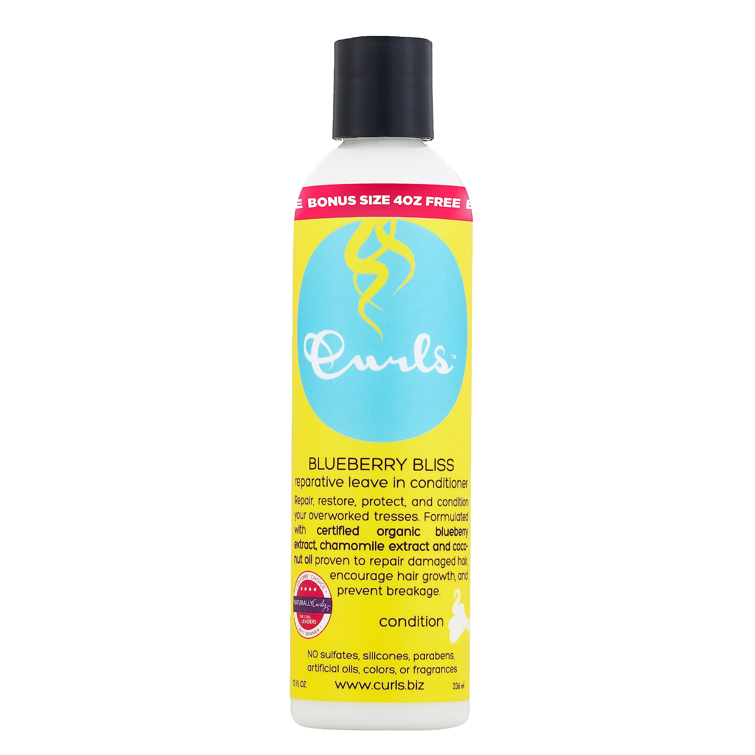 Curls Blueberry Bliss Reparative Leave In Conditioner - 12 oz, Helps Repair Damage and Prevent Breakage, Conditioner for Curly H
