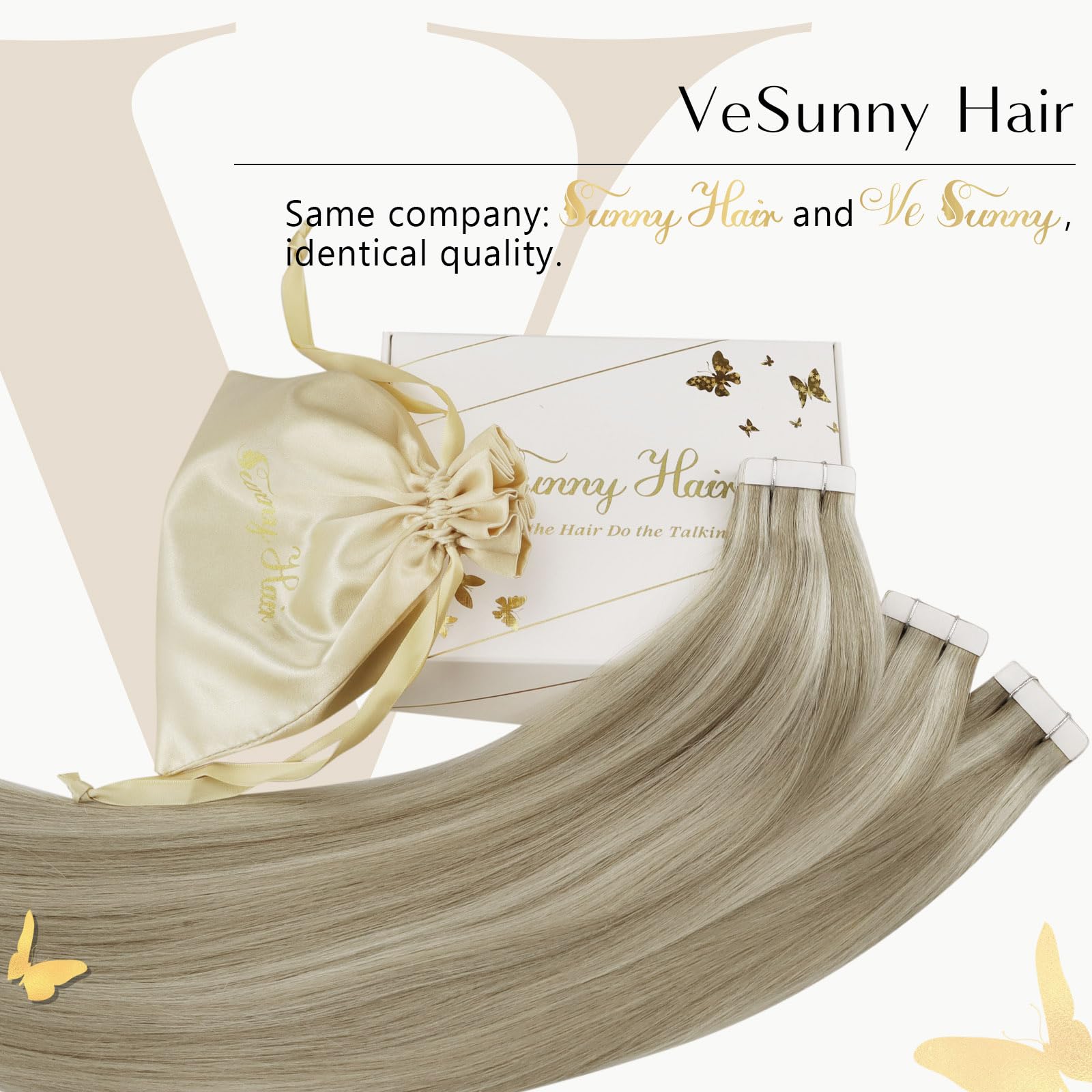 Ve Sunny Blonde Tape In Hair Extensions Highlight Human Hair Tape In Extensions Golden Blonde Highlighted Light Blonde Fashion T