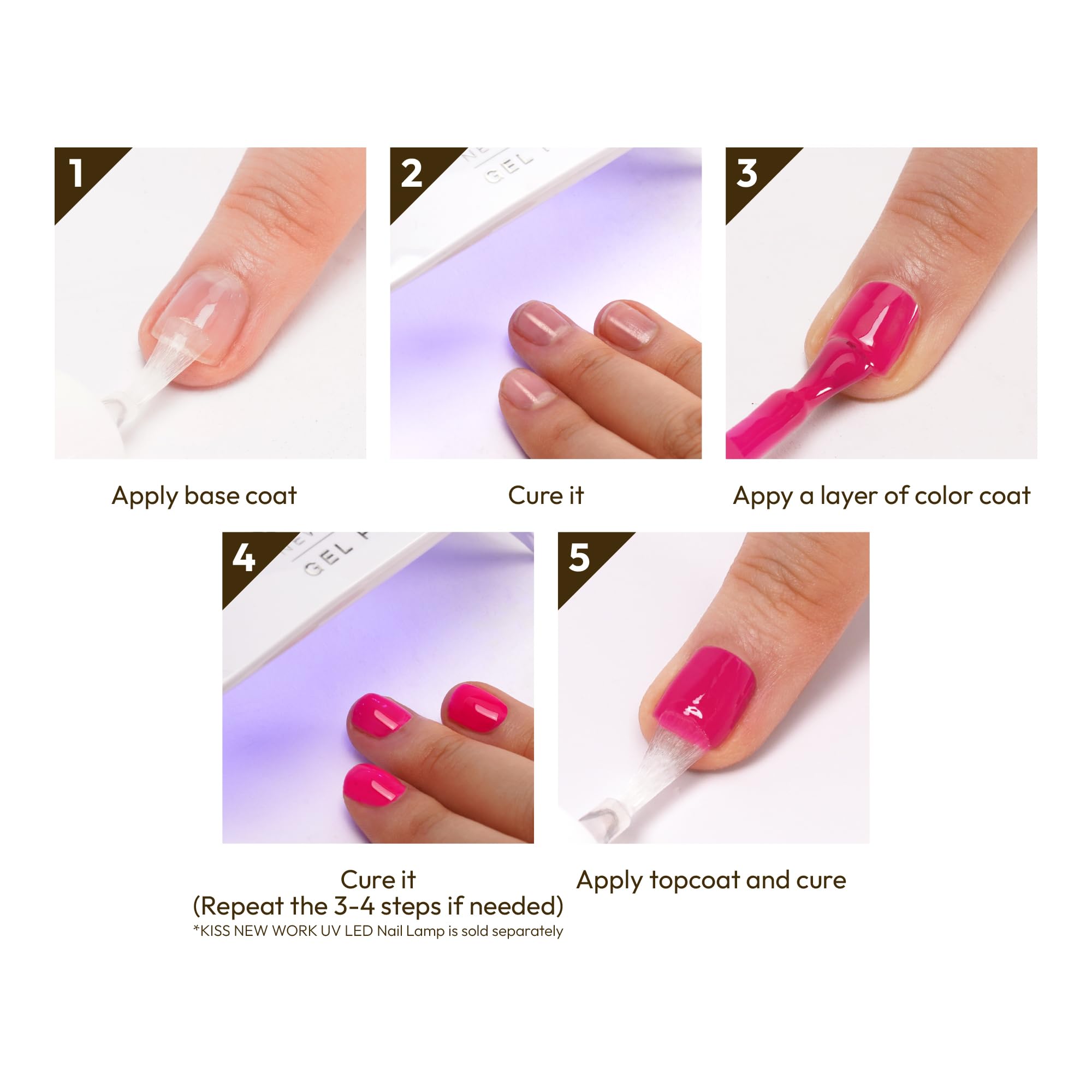 Kiss New York Gel Nail Polish Soak Off UV LED Gel Polish 10mL Nail Art Salon Manicure DIY HEMA FREE, TPO FREE, Made in USA (Pain