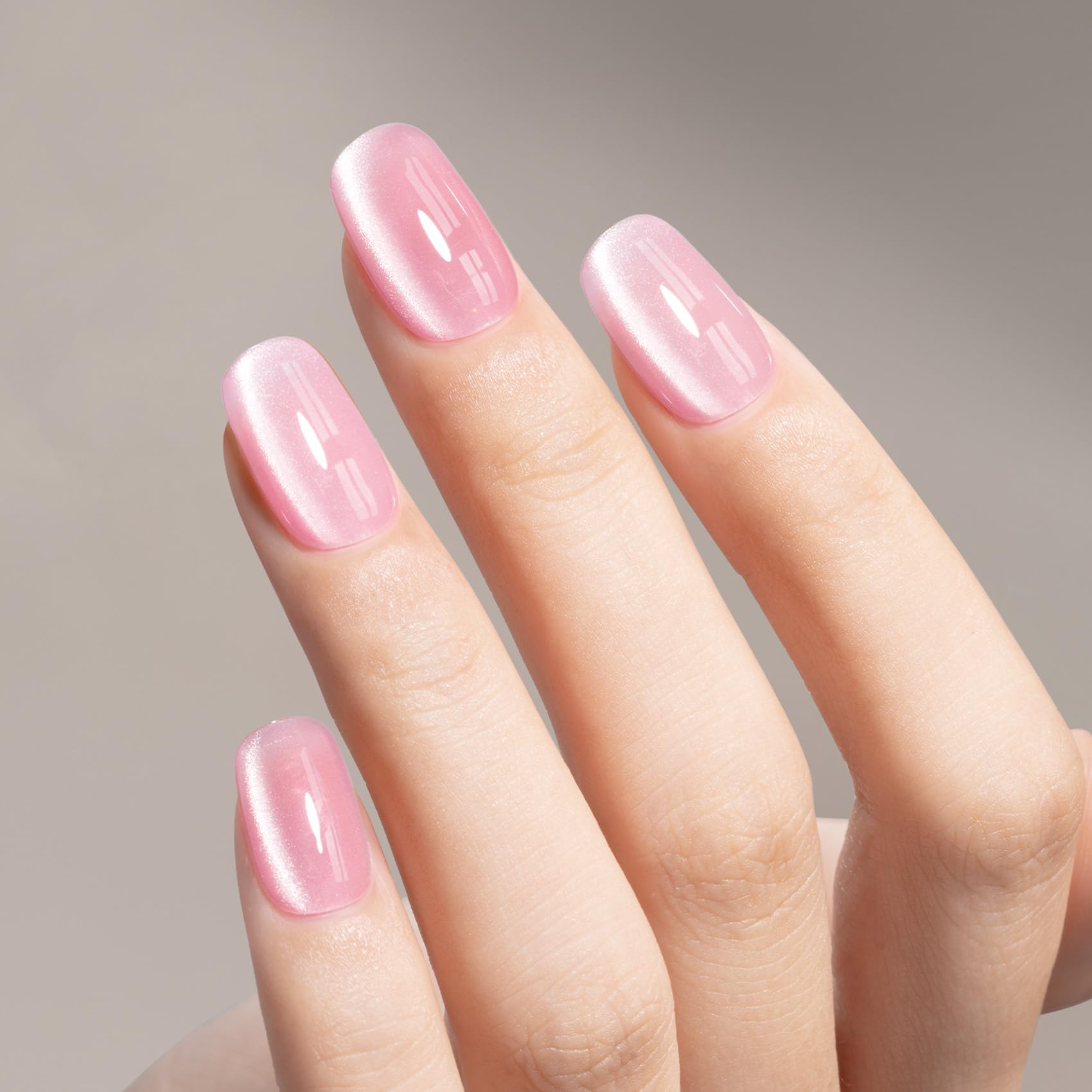 Maychao 15Ml Cat Eye Gel Nail Polish 1Pc Galssy Pink Gel Polish With Magnet Soak Off Holographic Magnetic Nail Polish For Nail A