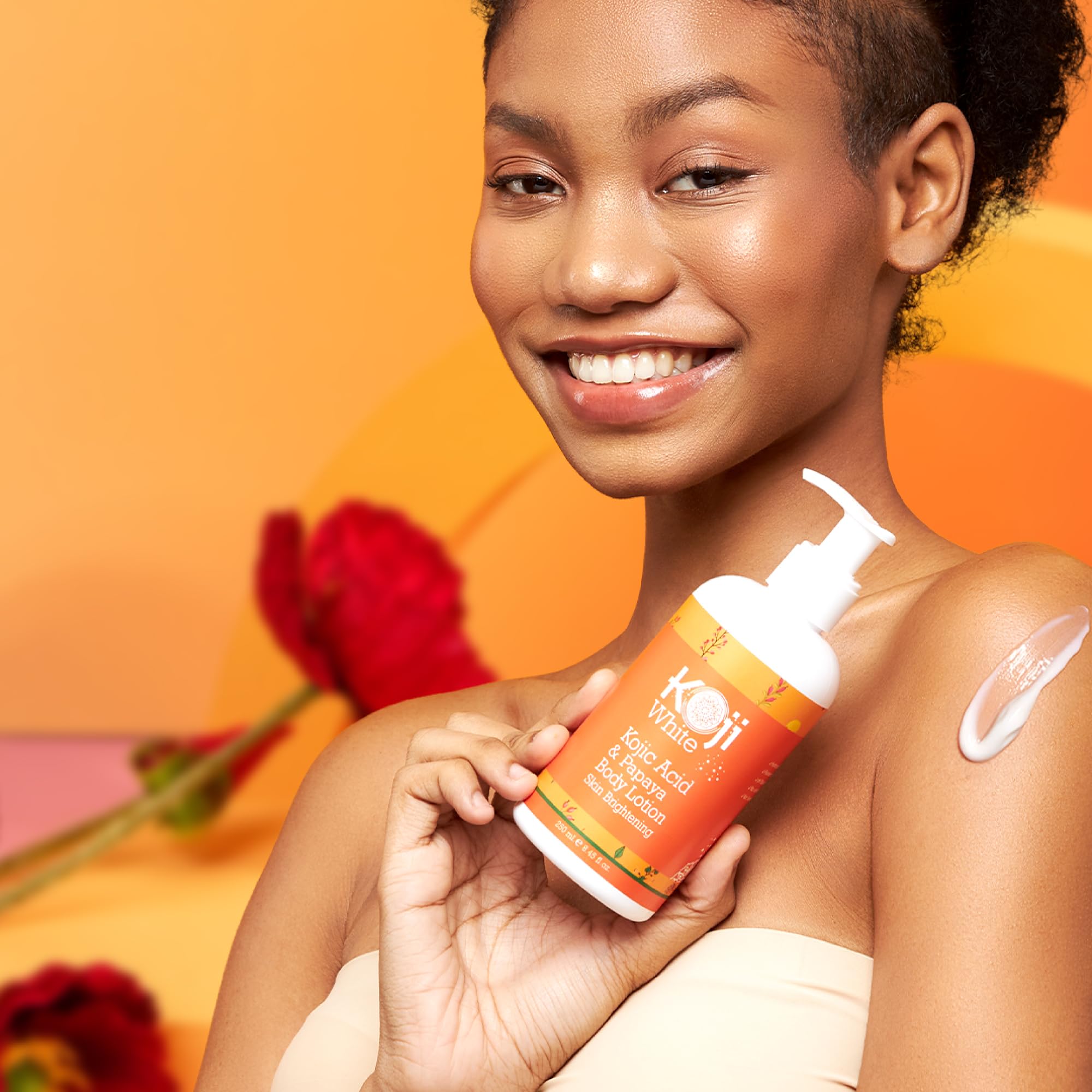 Koji White Kojic Acid & Papaya Body Lotion, Women Gift Sets for Exfoliating, Skin Brightening, Moisturizer, Radiance, Even Tone,