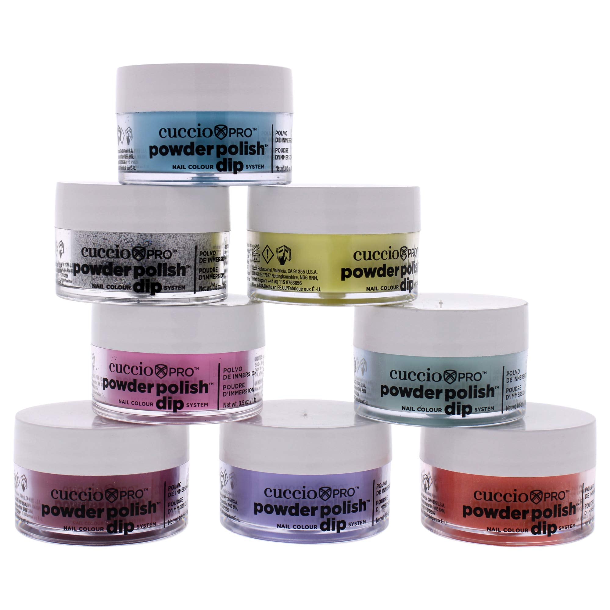 Cuccio So So Fun Kit - Powder Polish Dip System (8 Pack) 0.5 Oz, Yellow, (I0098621)