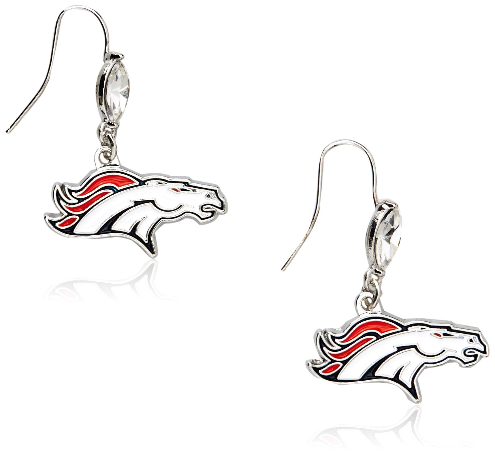 NFL Siskiyou Sports Womens Denver Broncos Crystal Dangle Earrings One Size Team Color