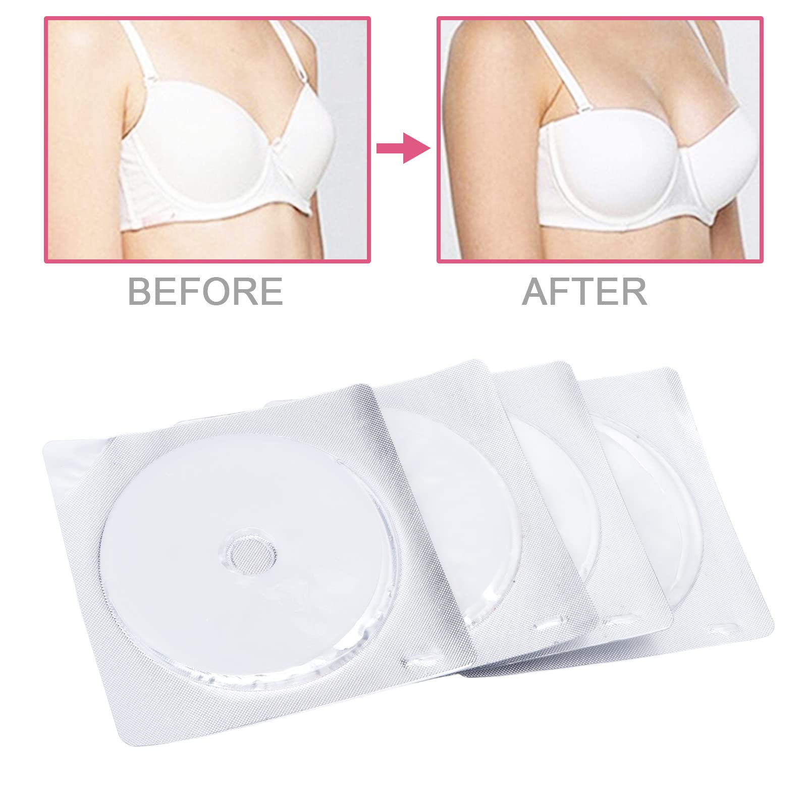 Breast Lift Patches, Breast Enlargement Patches Breast Enlargement Mask 4 Pieces Collagen Moisturizing Improve Sagging Breast Pa