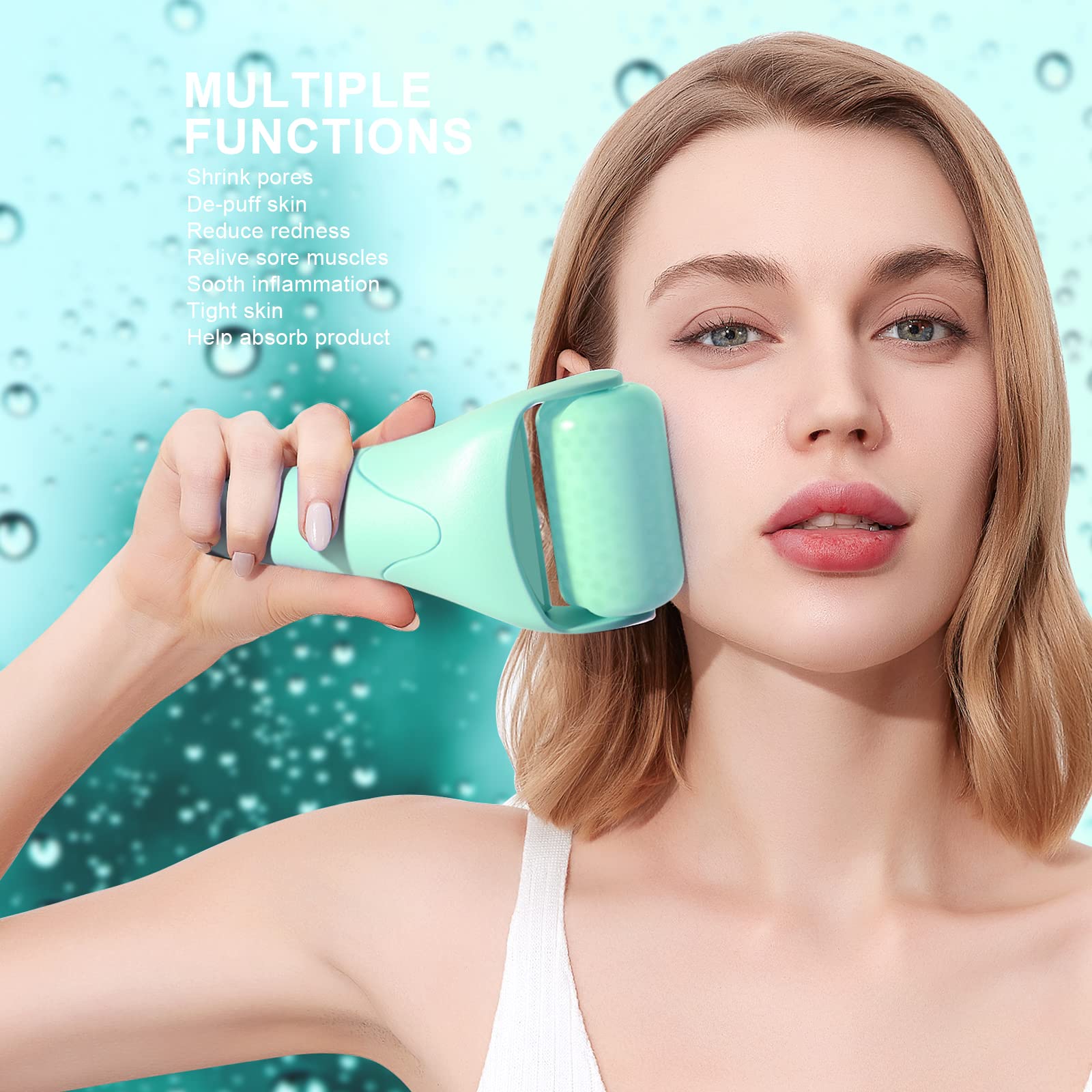 Teenitor Mint Green Ice Roller, Cold Face Roller, Ice Roller For Face & Eye Puffiness Relief, Ice Face Roller Skin Care Beauty T