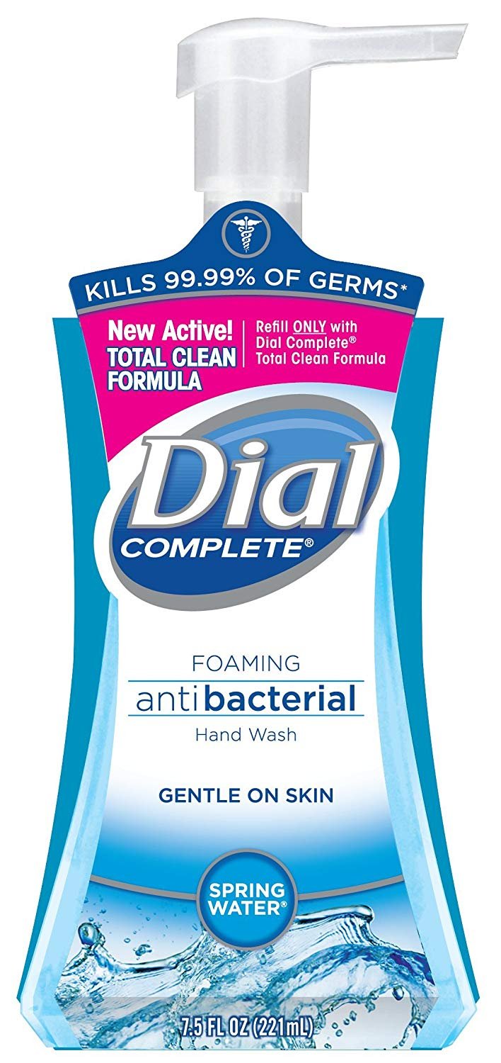 Dial Complete Antibacterial Foaming Hand Soap, 2-Scent Variety Pack, Spring Water/Fresh Pear, 7.5 Fluid Ounces Each , 5 Count (P