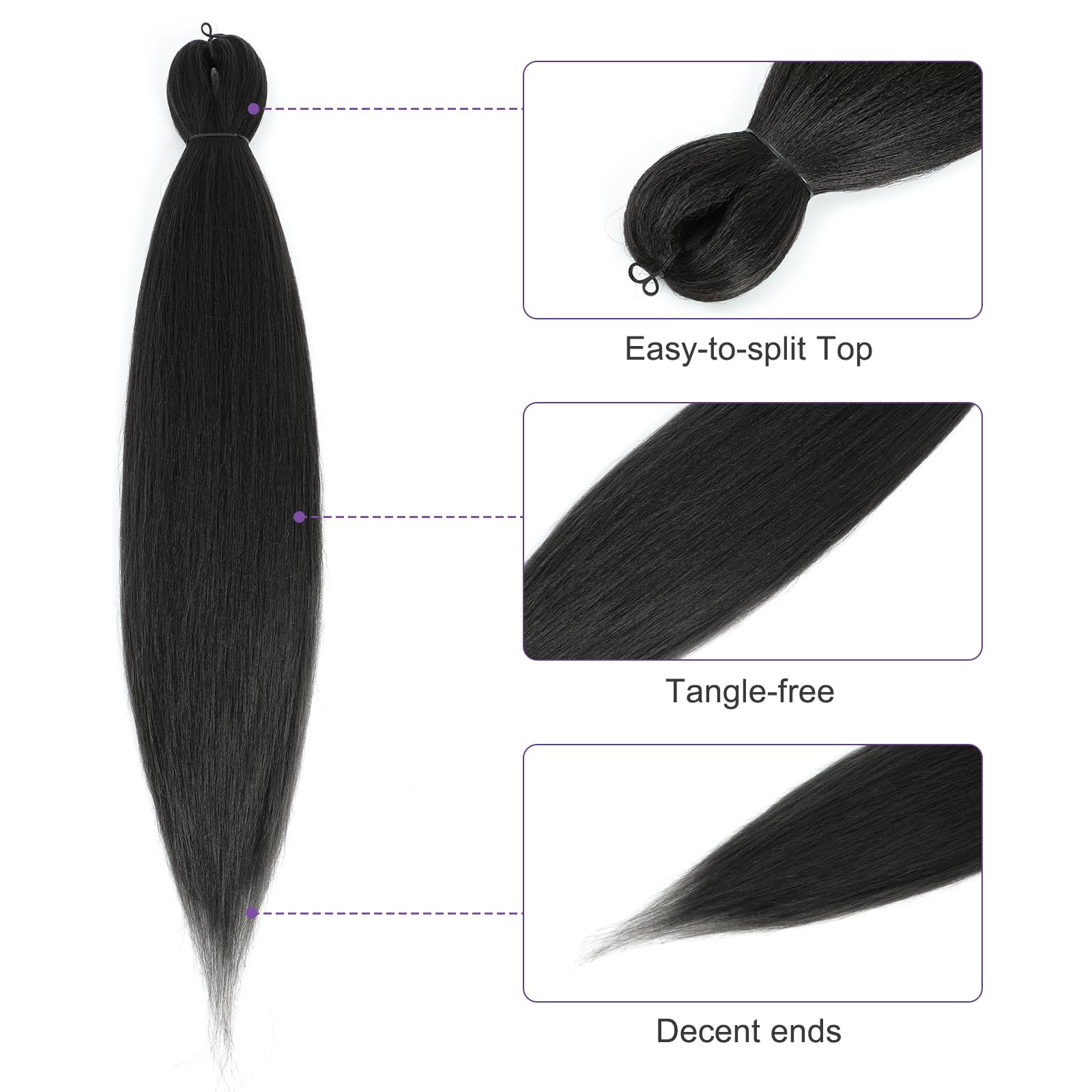 Rosdina Pre-Stretched Braiding Hair - 30 Inch 8 Packs Dark Brown Super Long Braiding Hair For Twist Or Box Braids, Yaki Texture