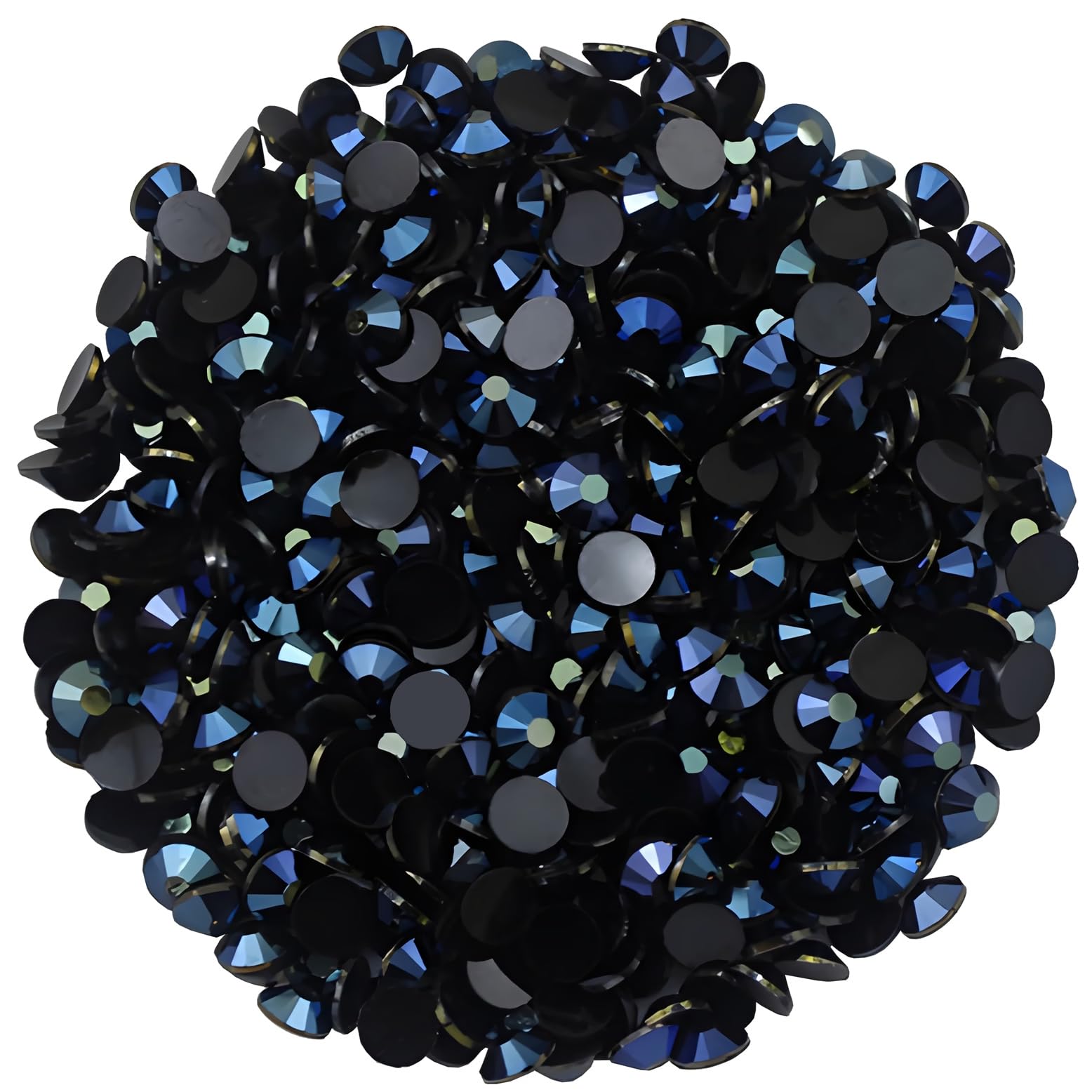 4500 Pcs SS6 2mm AB Flatback Rhinestones for Nails Art Crafts Glitter Round Shine Gems Crystals DIY Clothes Shoes (Black-Bottom 