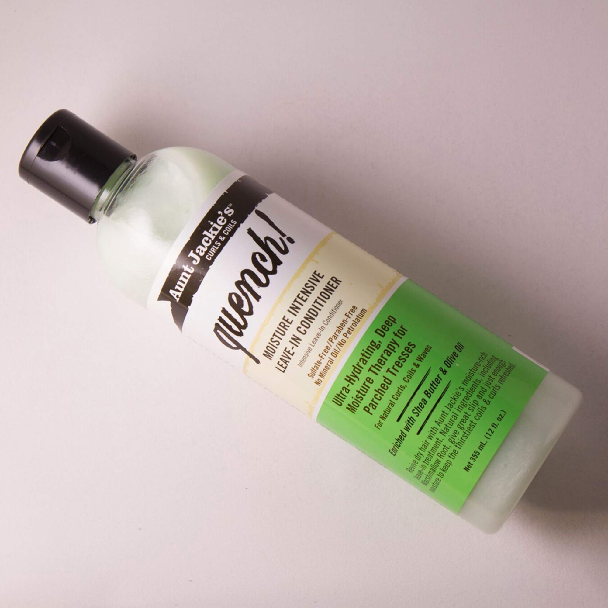 Aunt Jackie's Curls and Coils Quench Moisture Intensive Leave-In Hair Conditioner for Natural Curls, Coils and Waves, Enriched w