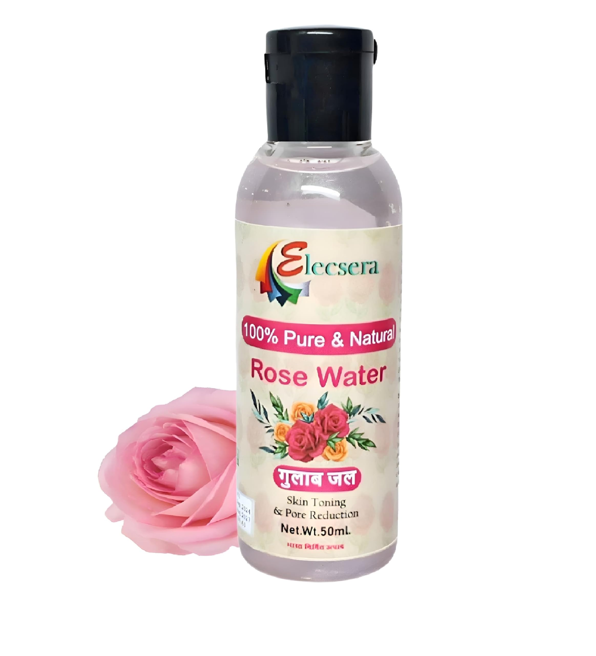 Elecsera Pure Distilled Rose Water For Hydration, Brightening & Even Skin (Pack Of 1) Face Wash (50 Ml)