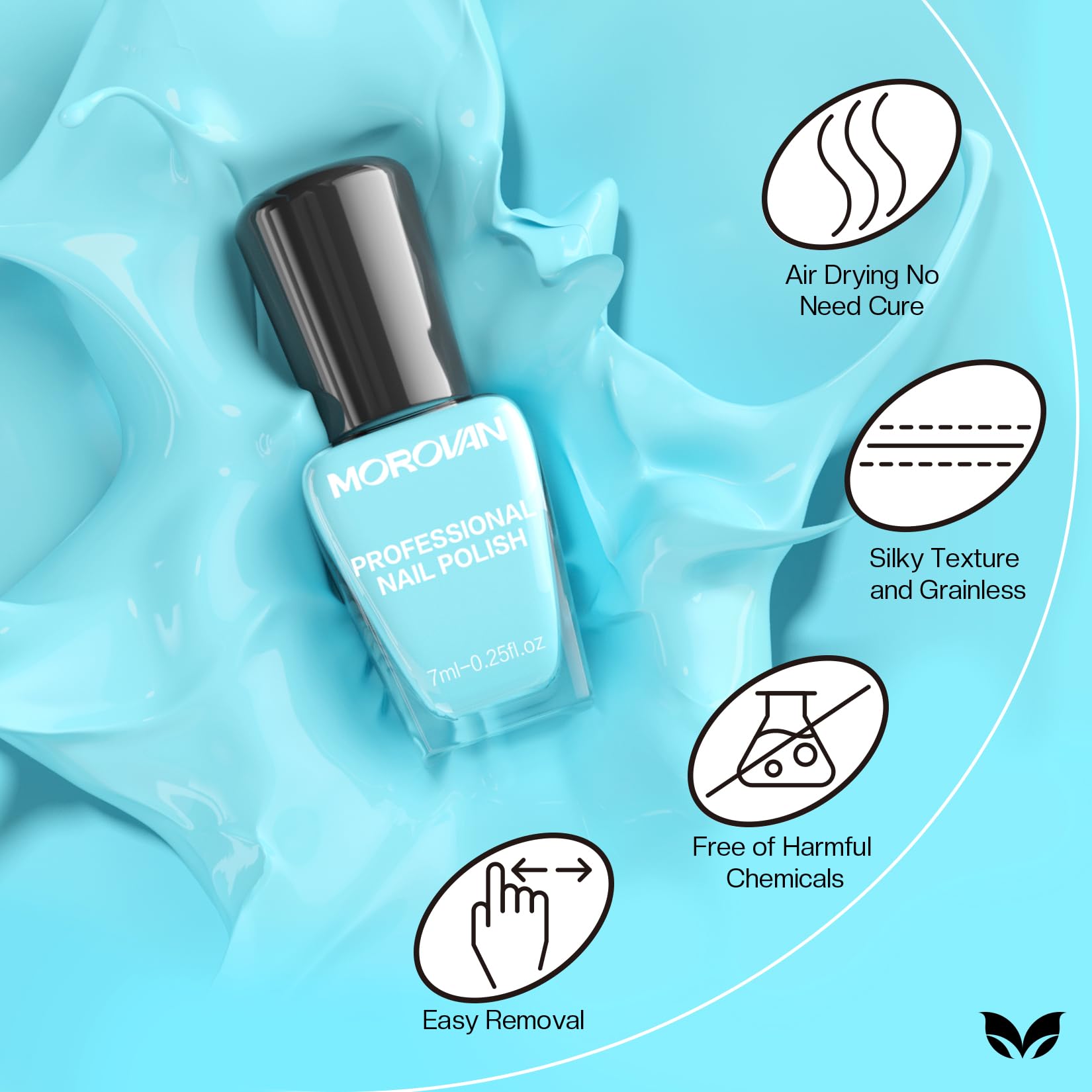 Morovan 15 Bright Color 0.25Oz Air Quick Dry Nail Polish Gift Set For Women
