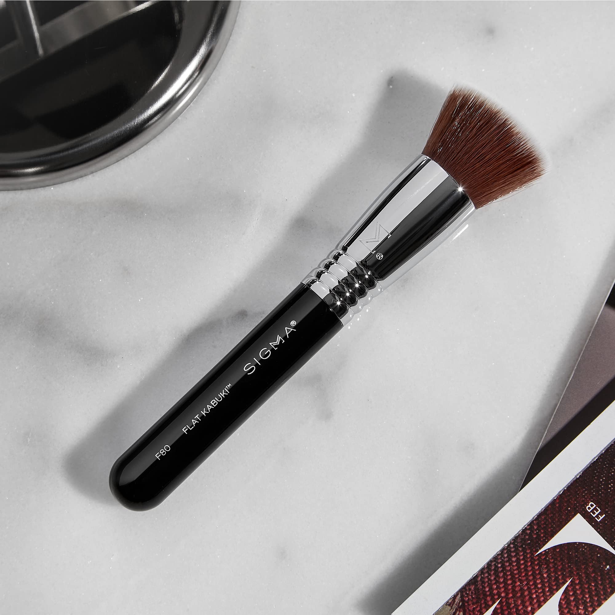 Sigma Beauty F80 Flat Kabuki Brush, Best Selling Foundation Brush & Professional Grade Makeup Brush To Blend Liquid & Cream Prod