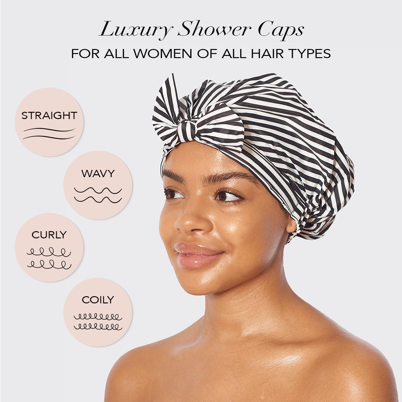 Kitsch Luxury Shower Cap For Women Waterproof - Reusable Shower Cap, Hair Cap For Shower, Waterproof Hair Shower Caps For Long H
