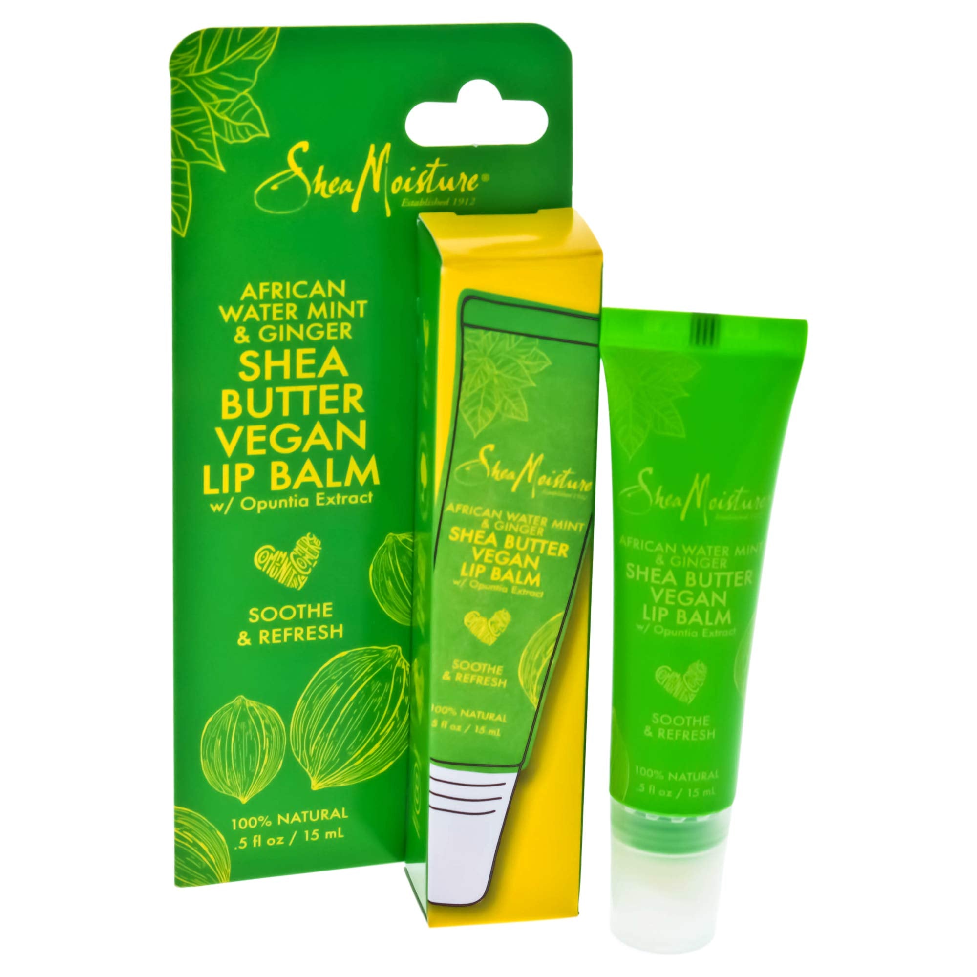 Sheamoisture African Water Mint & Ginger  Shea Butter Lip Balm  05 Oz