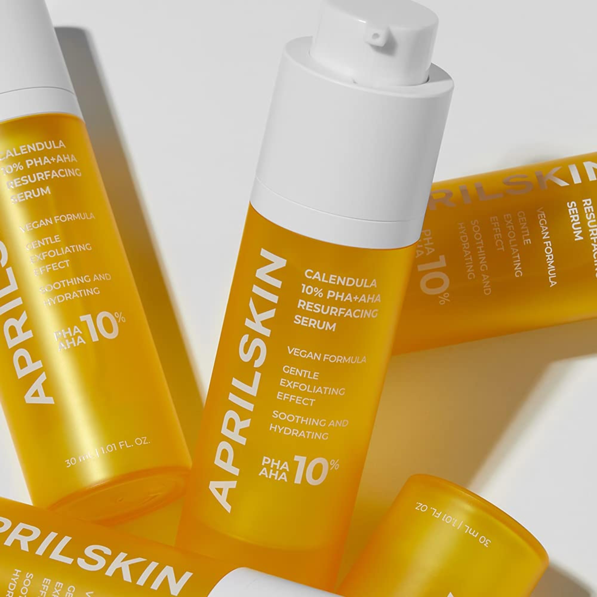 Aprilskin Calendula10% Pha+Aha Resurfacing Serum | Vegan, Cruelty-Free | Dry, Sensitive, Acne-Prone Skin