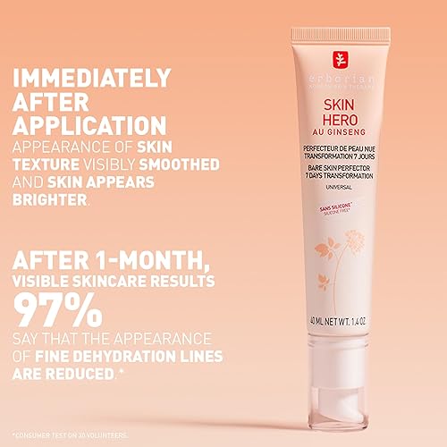 Erborian Skin Hero With White Ginseng, Facial Concealer And Makeup Primer - Non-Tinted Bare Skin Perfecting Face Moisturizer Smo