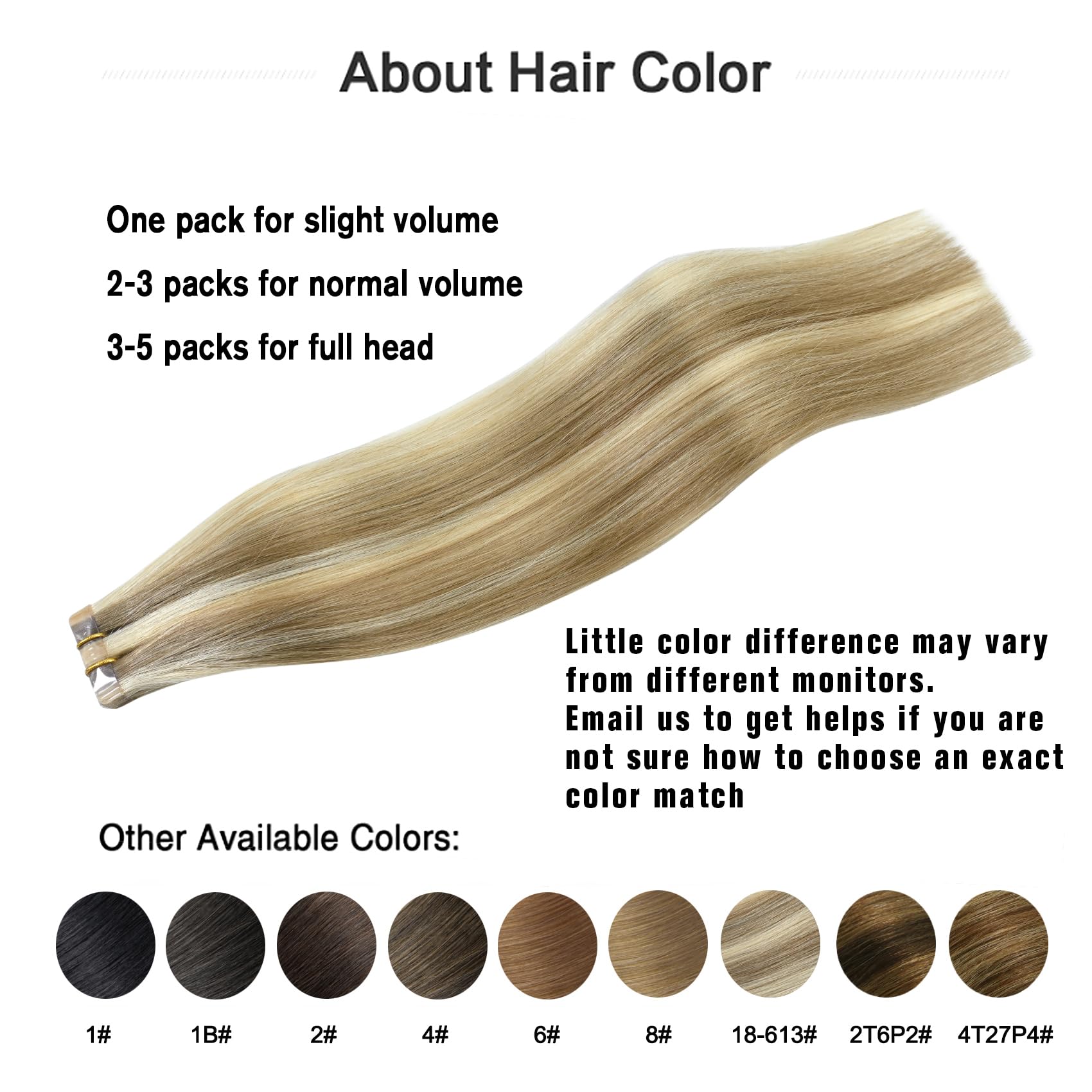 Aison Tape in Hair Extensions Ash Blonde Mixed Bleach Blonde 100% Remy Human Hair Extensions Silky Straight for Women 20 Pcs/Pac