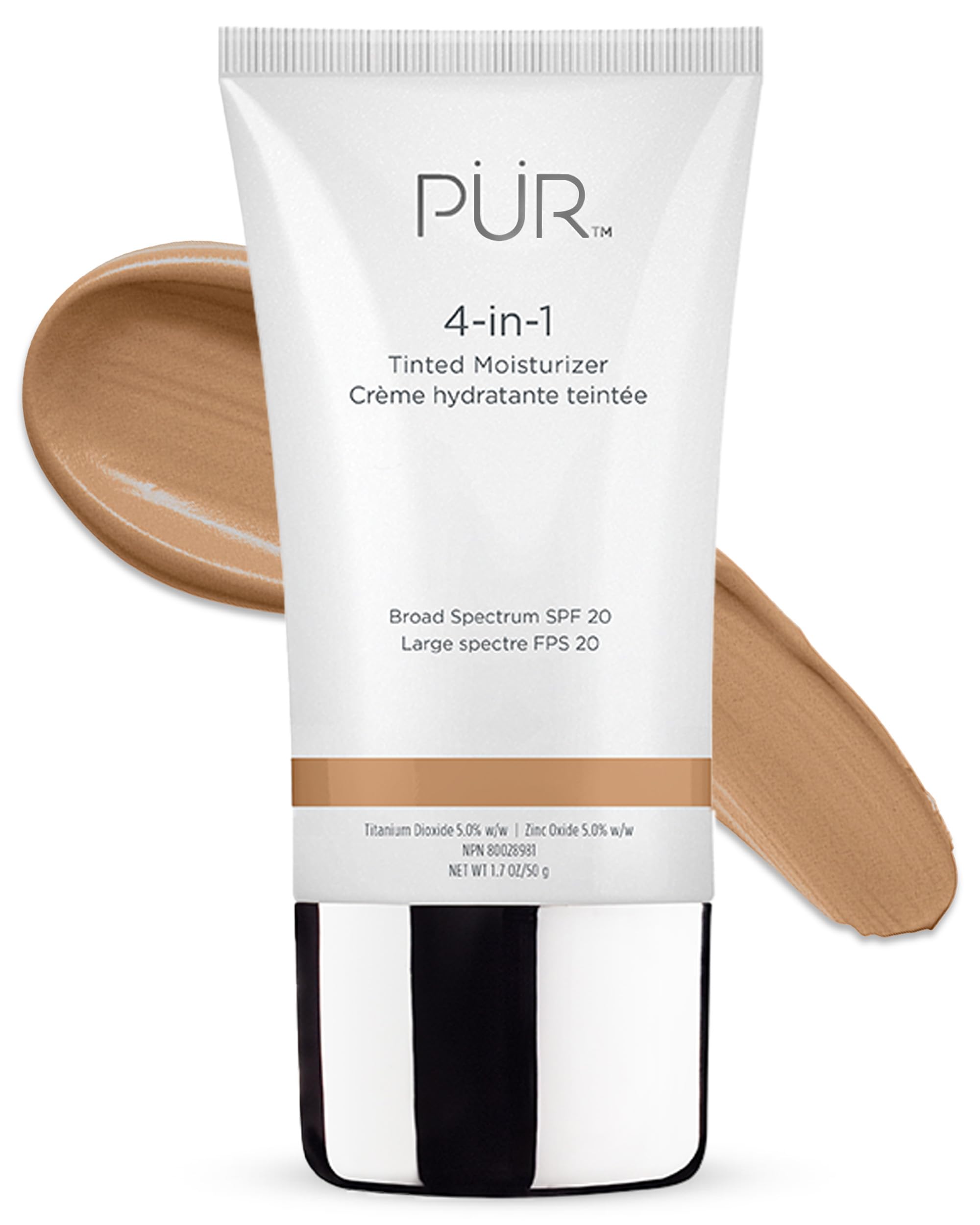 PR 4-in-1 Tinted Moisturizer With SPF 20 - Hydrating Face Moisturizer, Primer, & Foundation With Shea Butter, Aloe Vera & Vitami