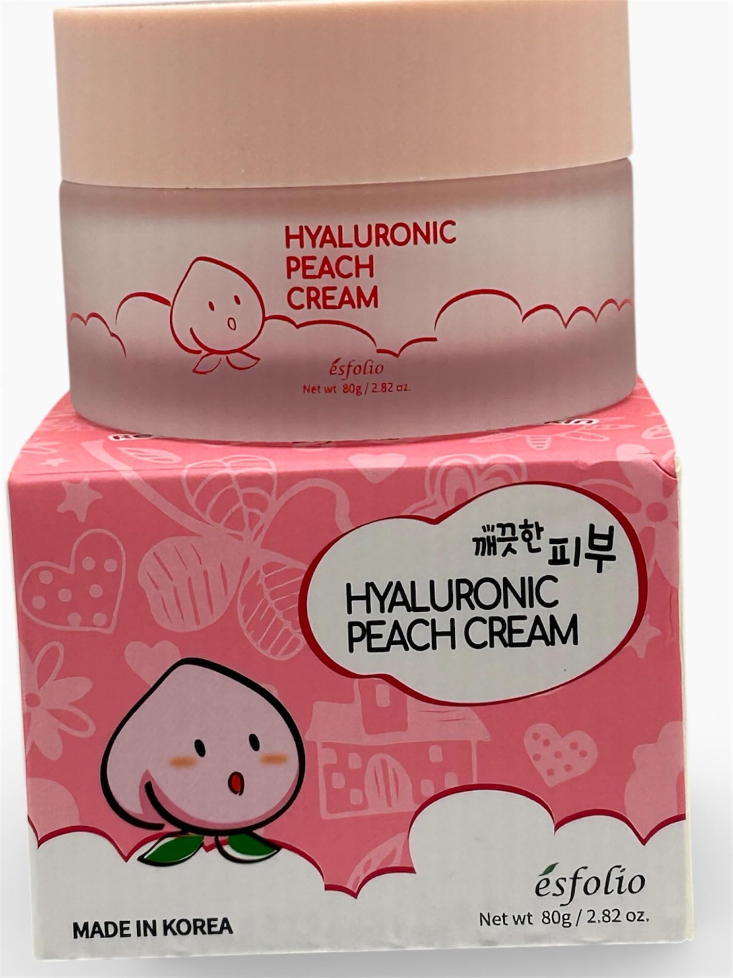 Esfolio Hyaluronic Peach Cream 2.82 fl oz Lightweight Facial Moisturizer Daily Hydration Support Soft Cream Texture Skin Comfort