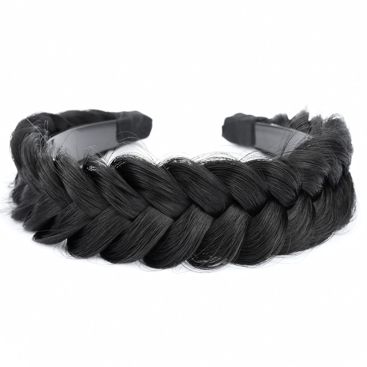Gledola Wide Braided Headband With Teeth Braids Hairband With Tooth Synthetic Hair Band Plaited Hairband For Women (W-Natural Bl