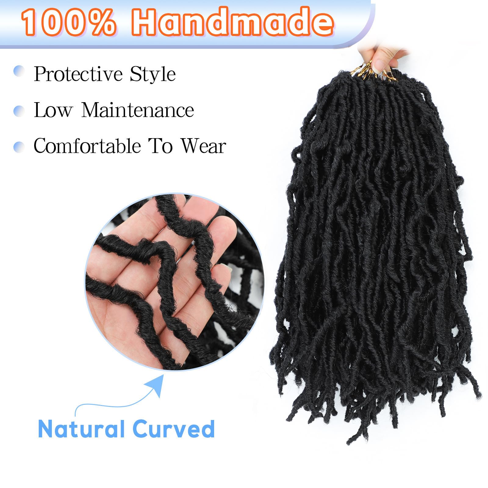 Faux Locs Crochet Hair 12 Inch 7 Packs Short Natural Black Crochet Soft Locs Pre Looped Soft Locs Crochet Hair For Kids Women Bu